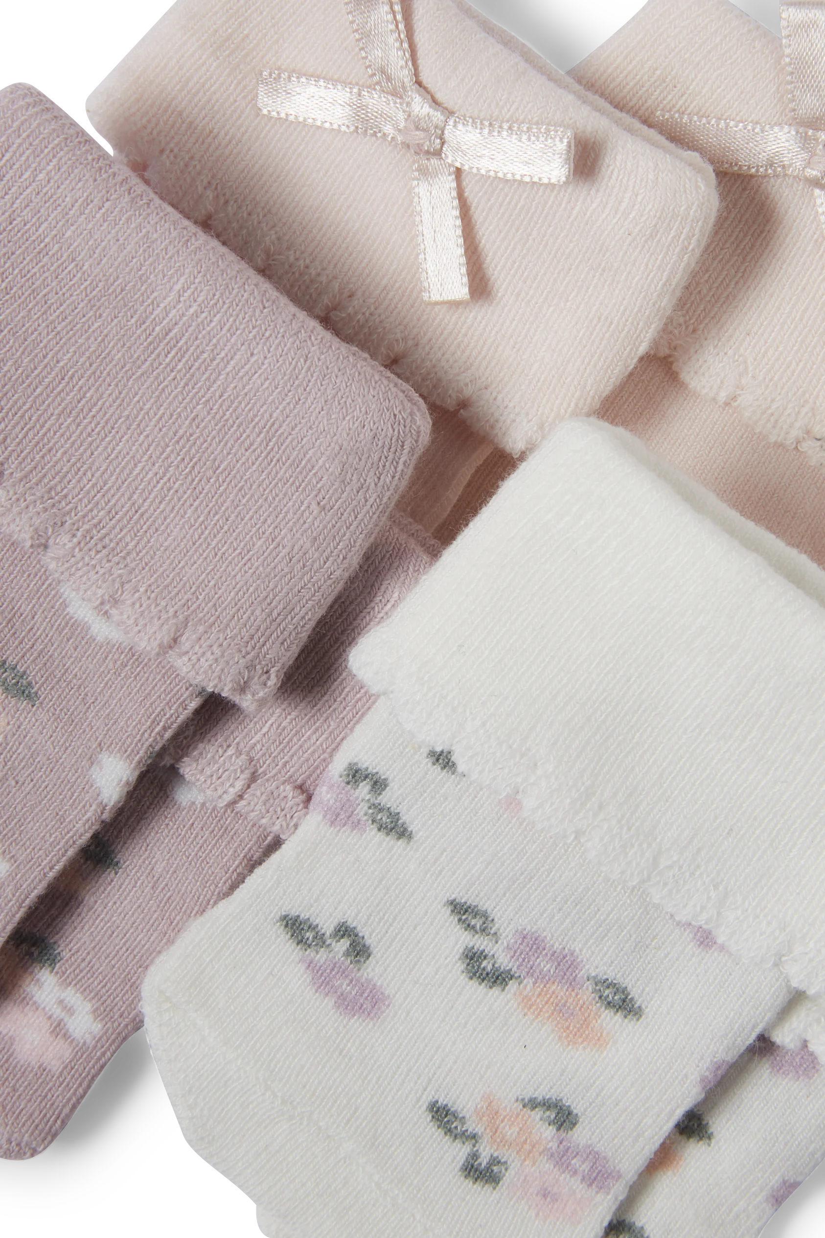 Multipack of 3 - flowers - newborn socks with motif