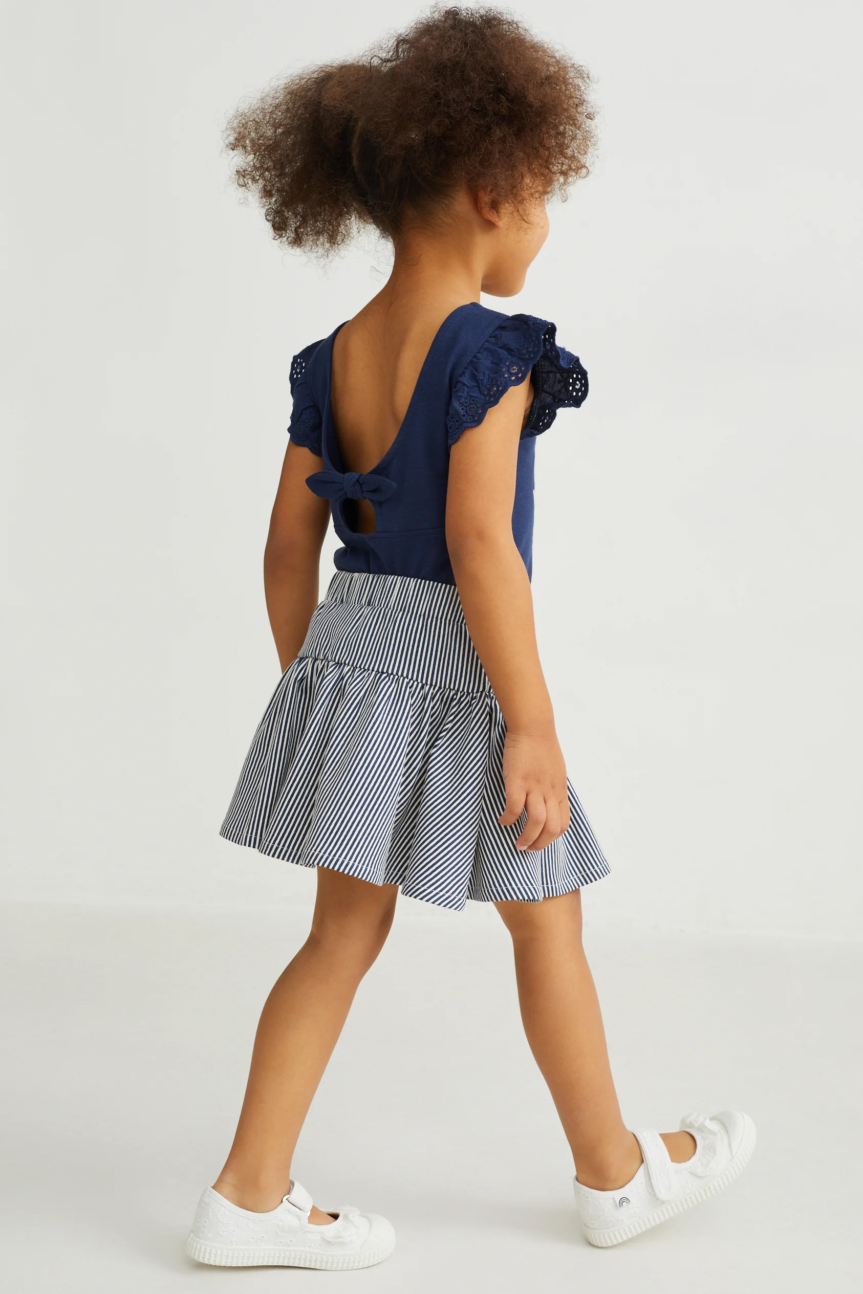 Set - 2 short sleeve T-shirts, skirt and leggings - 4 piece