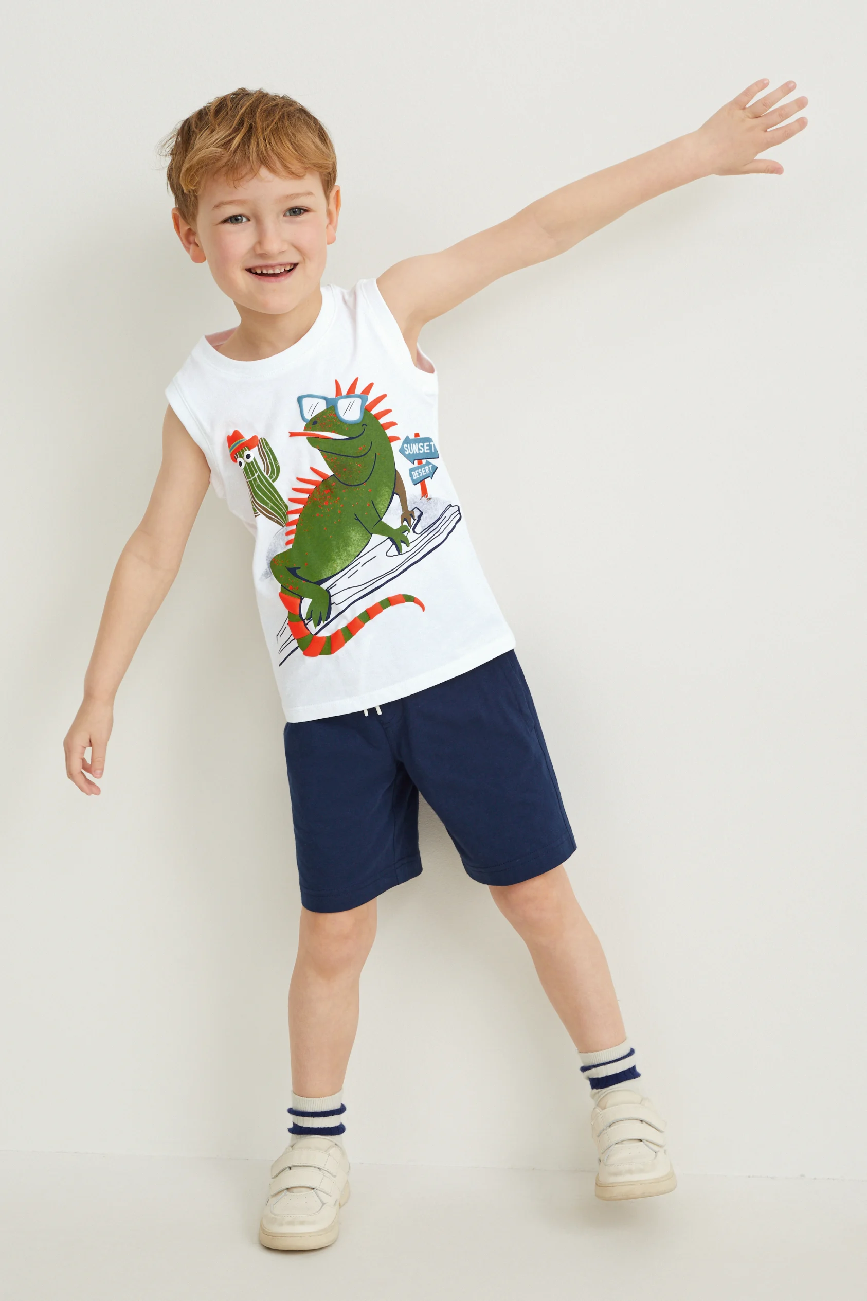 Set - top and shorts - organic cotton - 2 piece