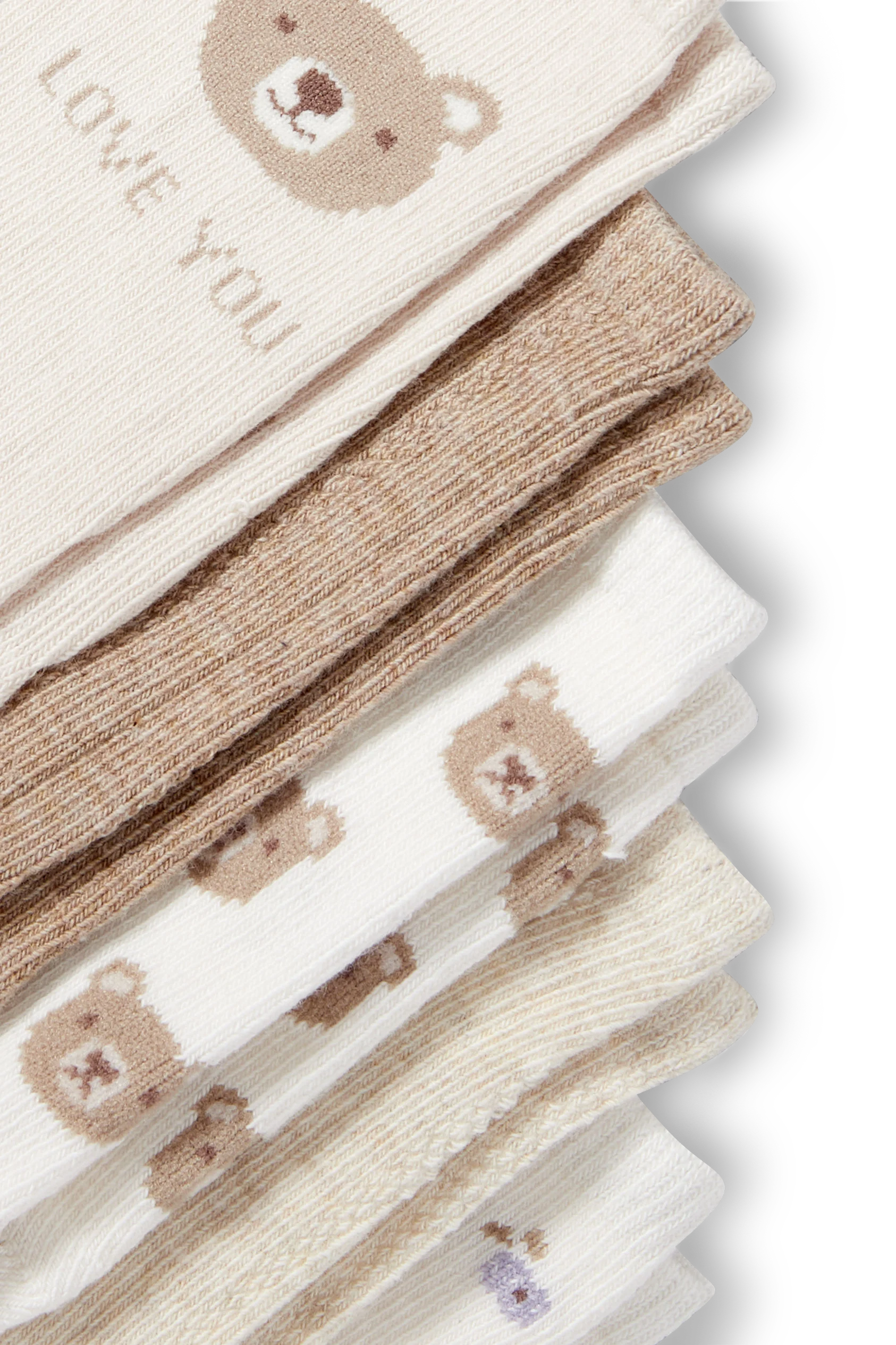 Multipack of 5 - teddy bear - baby socks with motif