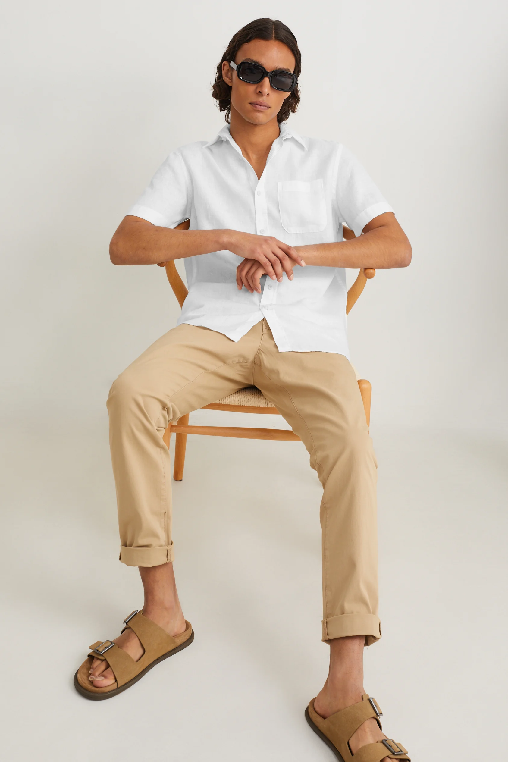 Linen shirt - regular fit - Kent collar