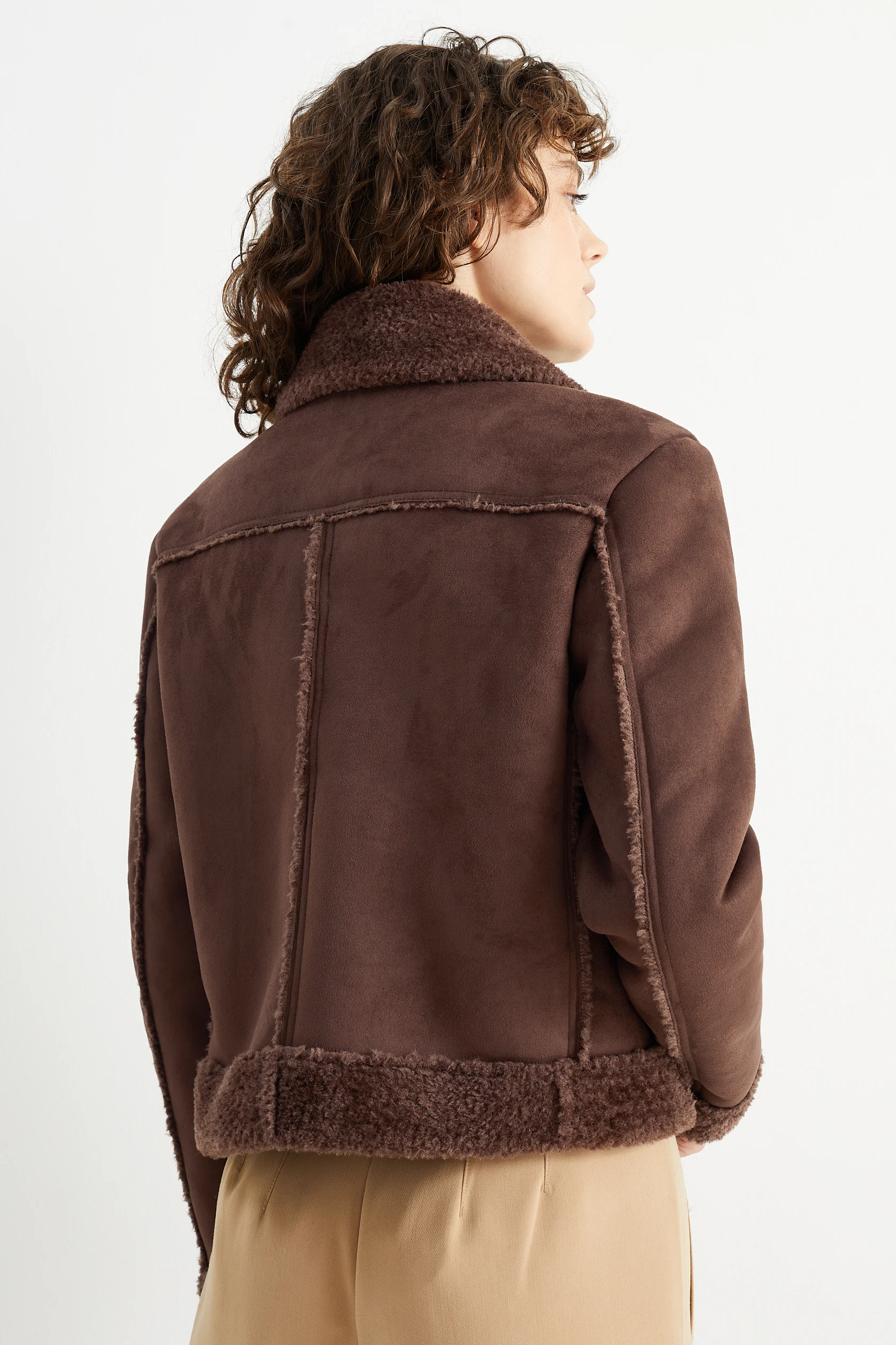 Biker jacket - faux suede