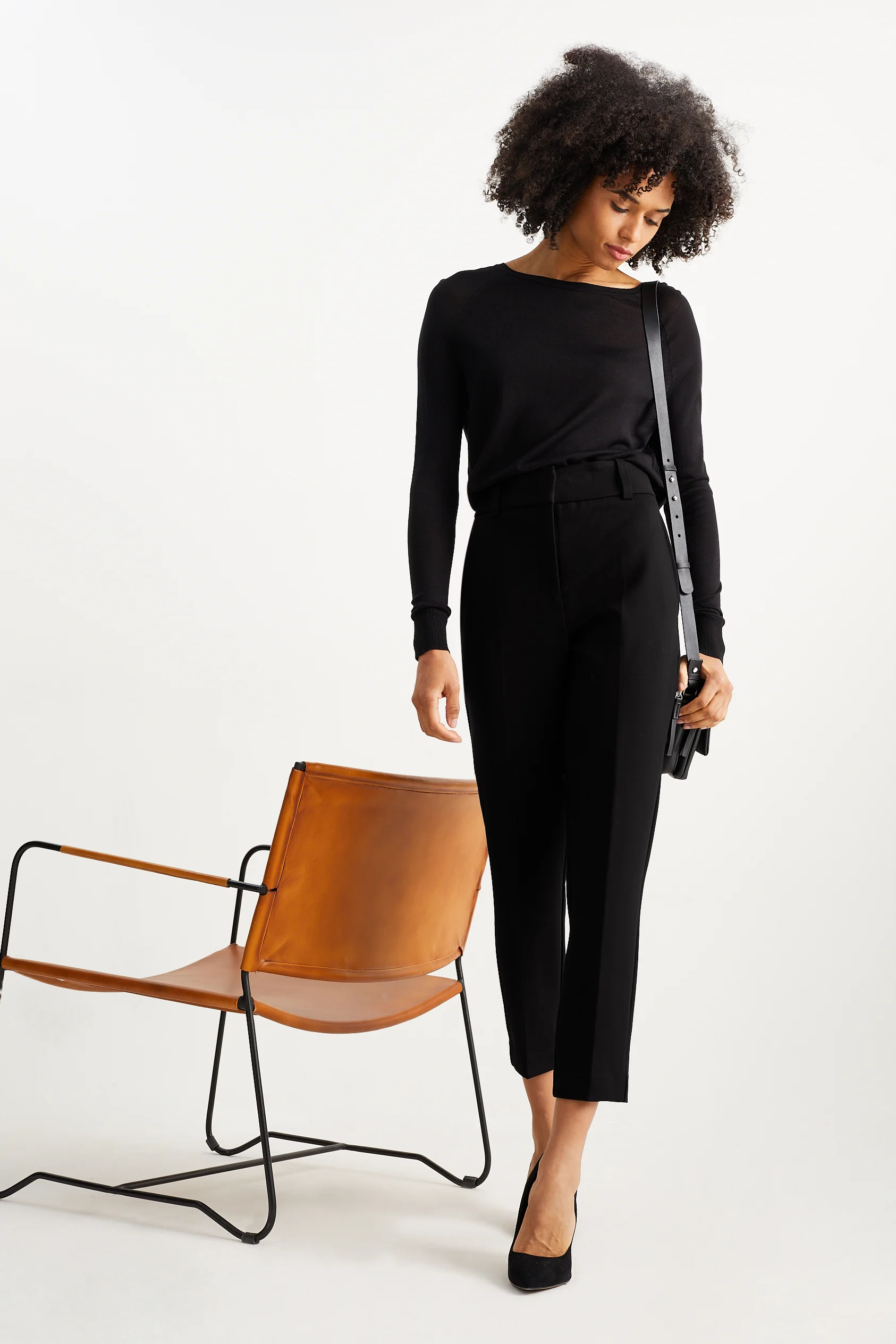 Trousers - high waist - slim fit