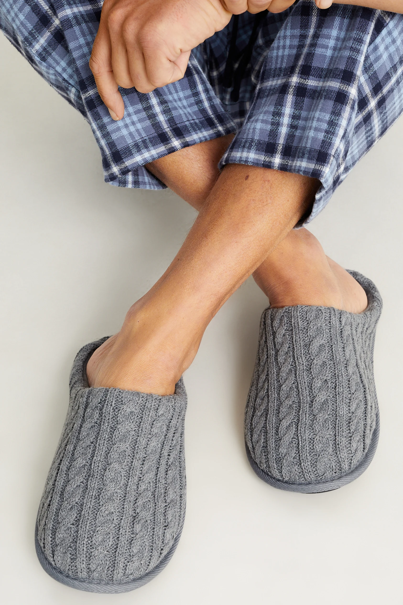 Knitted slippers - cable knit pattern