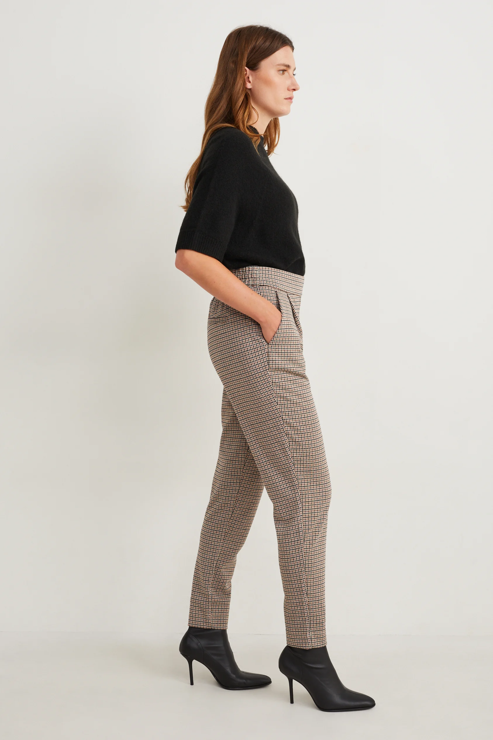 Jersey trousers - check