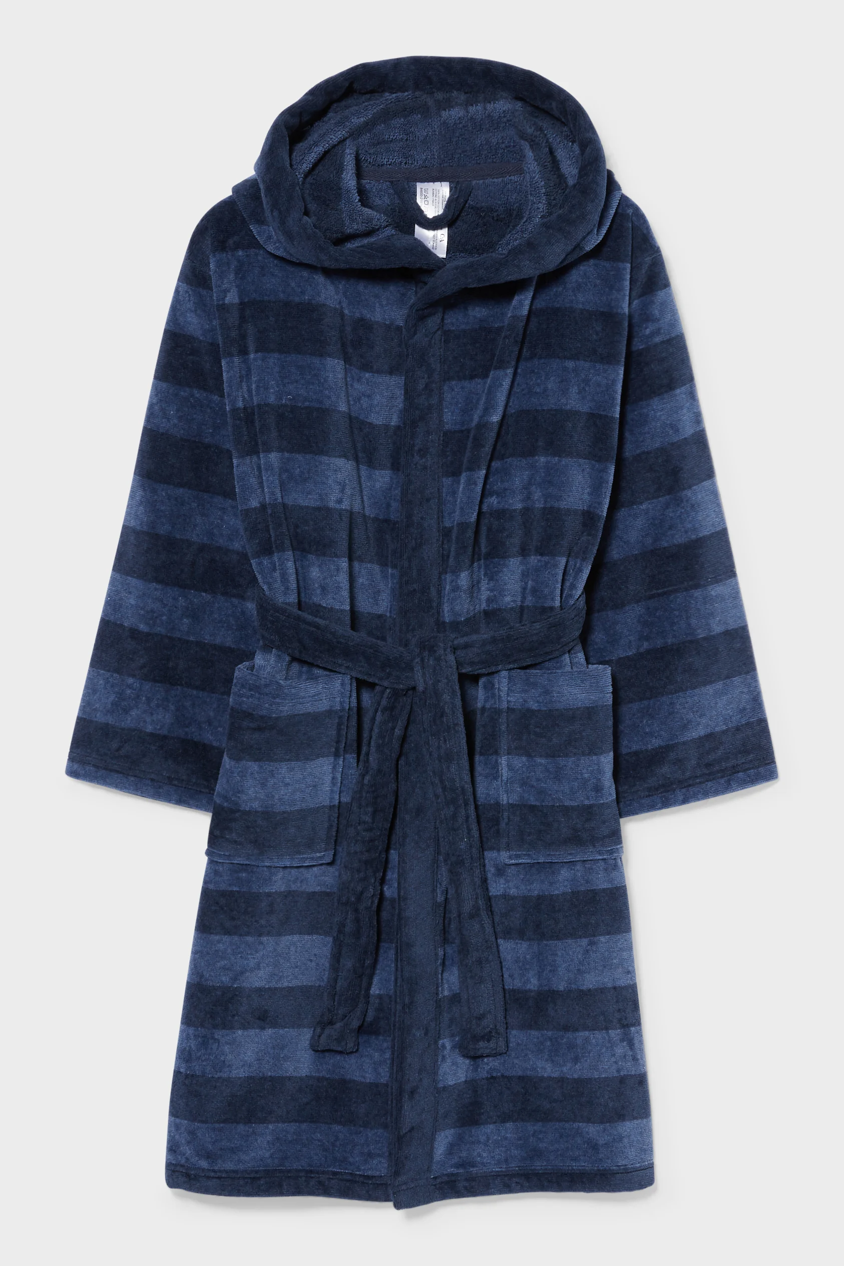 Bathrobe with hood  - striped
