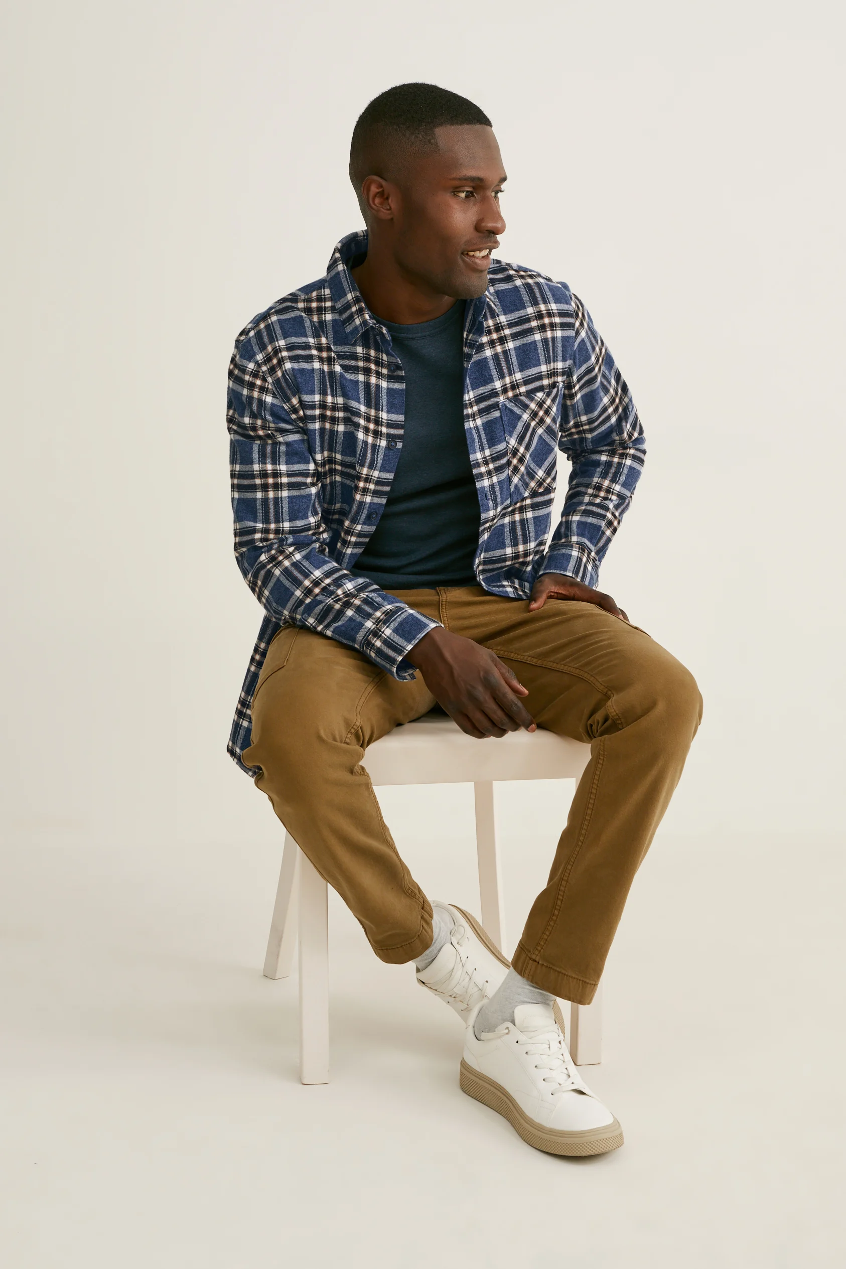 Flannel shirt - regular fit - Kent collar - check