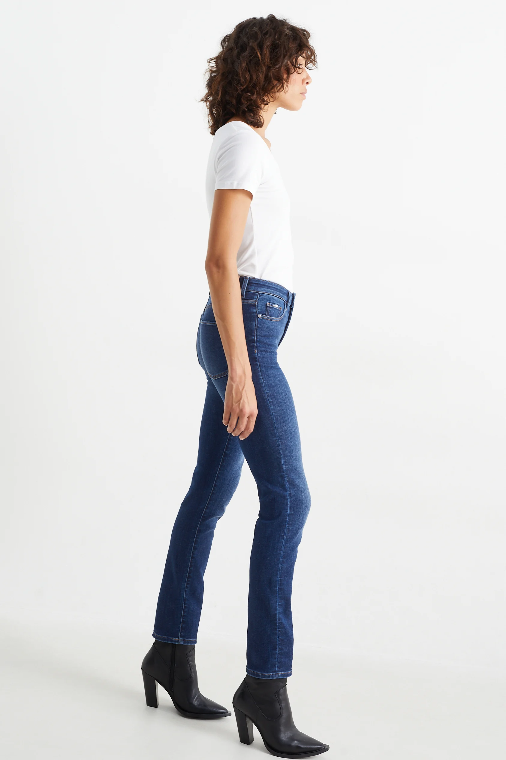 Slim jeans - thermal jeans - mid-rise waist