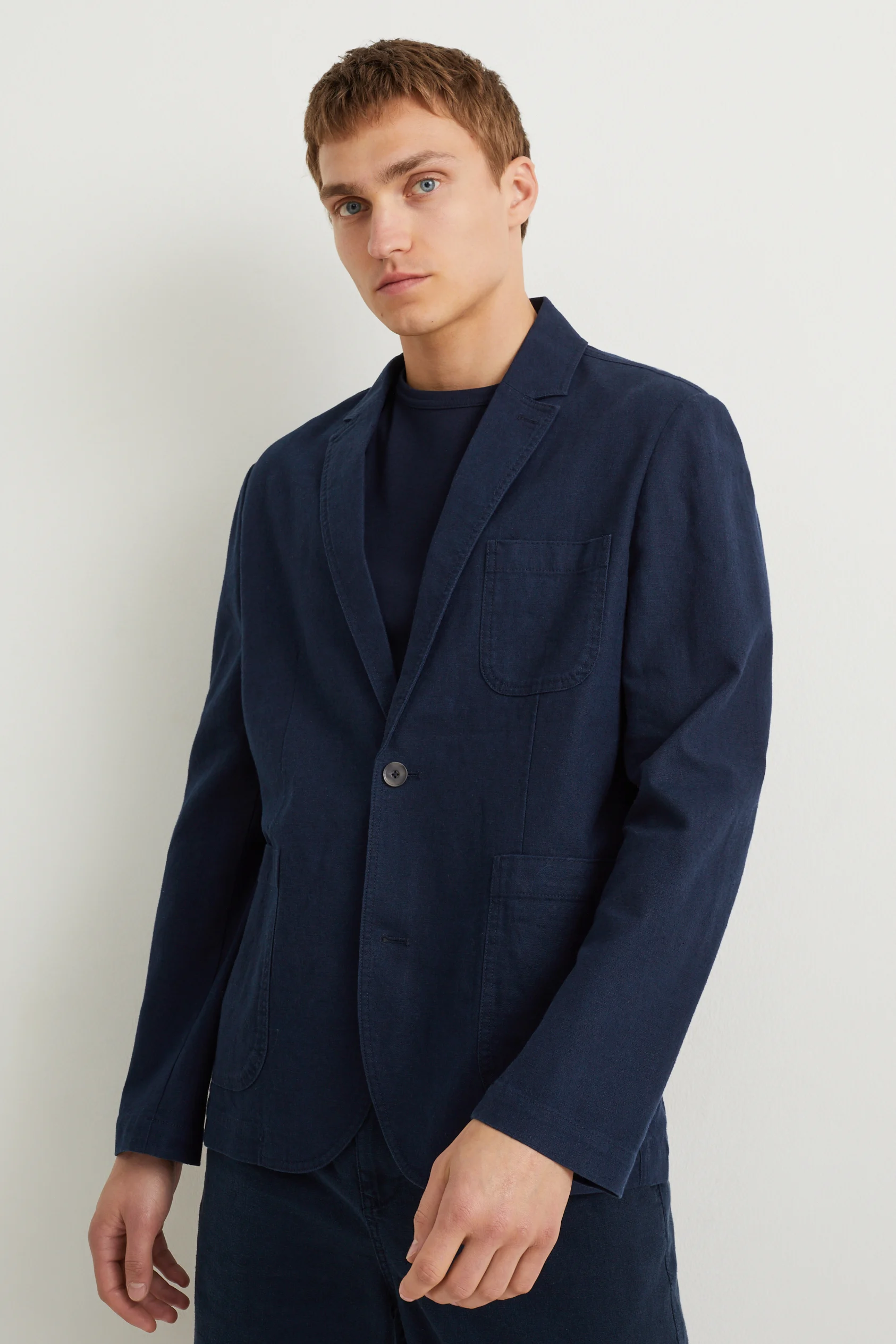 Tailored jacket - regular fit - linen blend