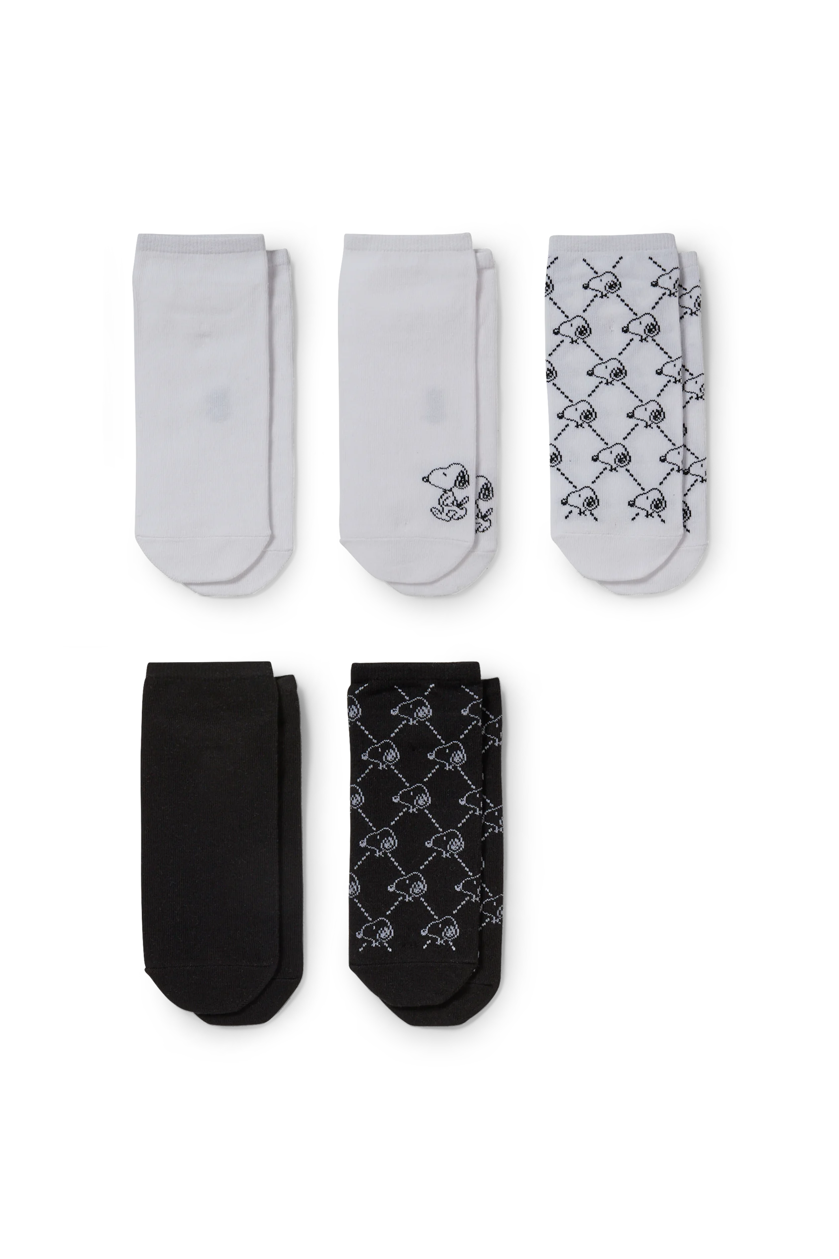 Multipack of 5 - trainer socks with motif - Snoopy
