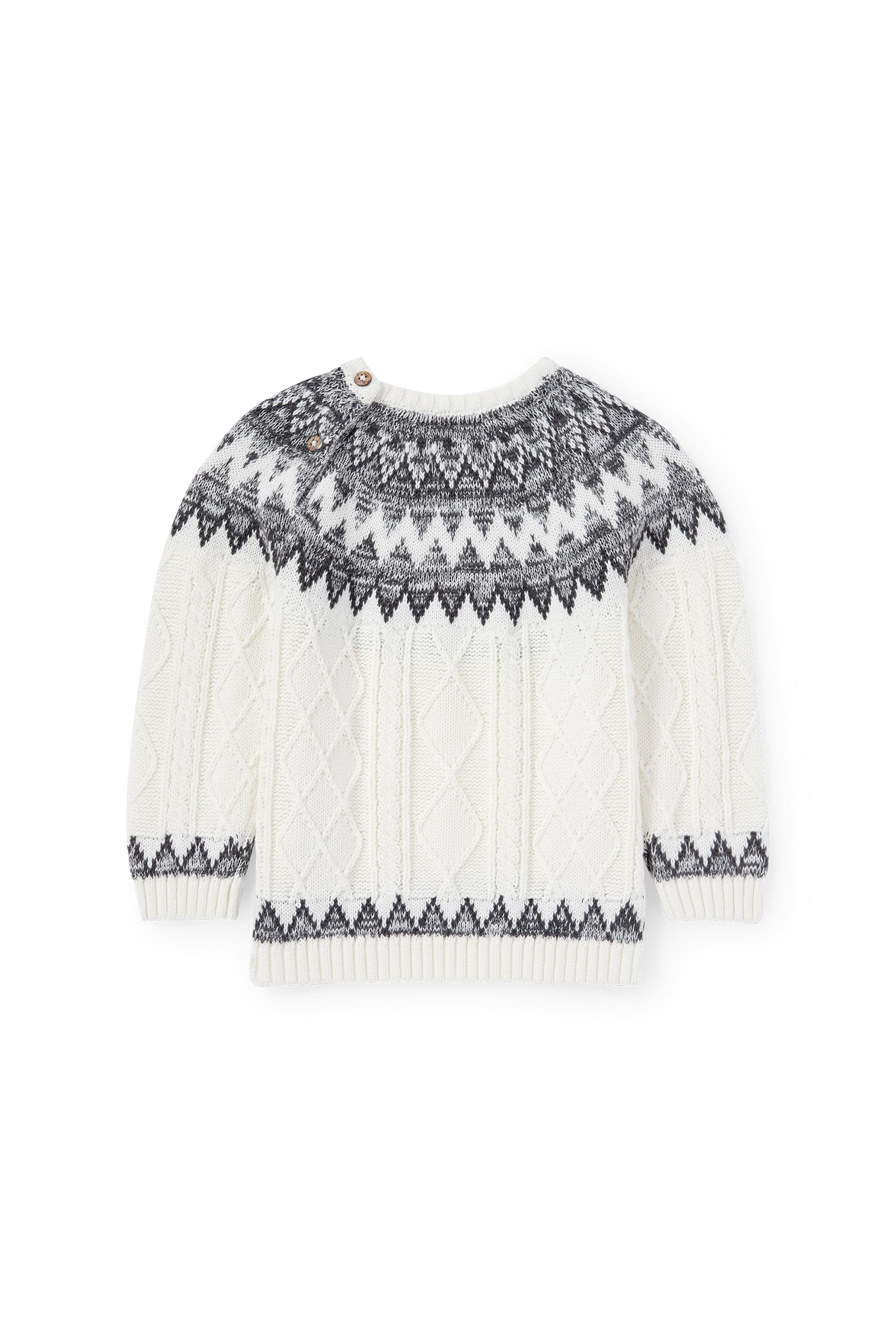 Baby jumper - cable knit pattern