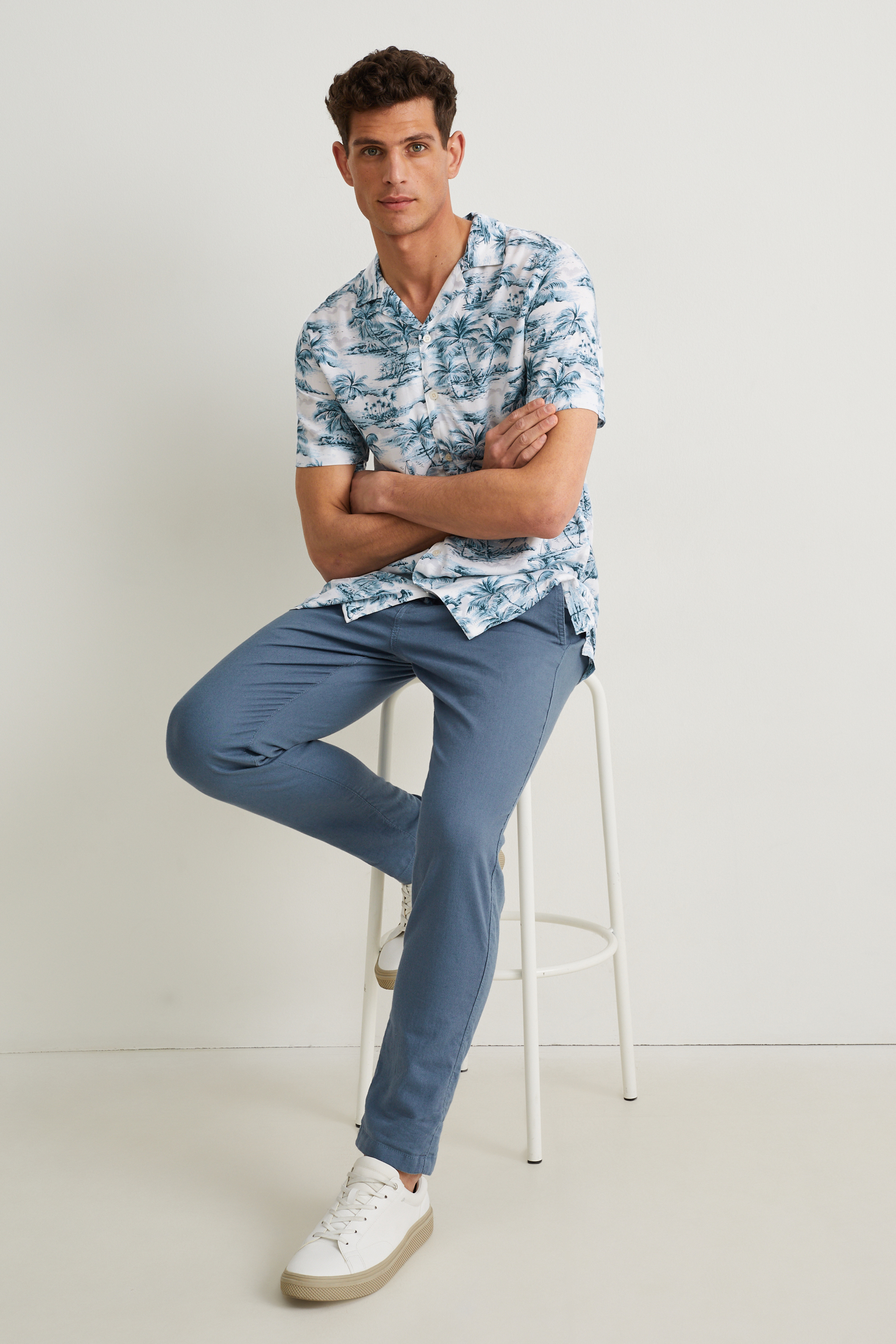 Shirt - slim fit - lapel collar