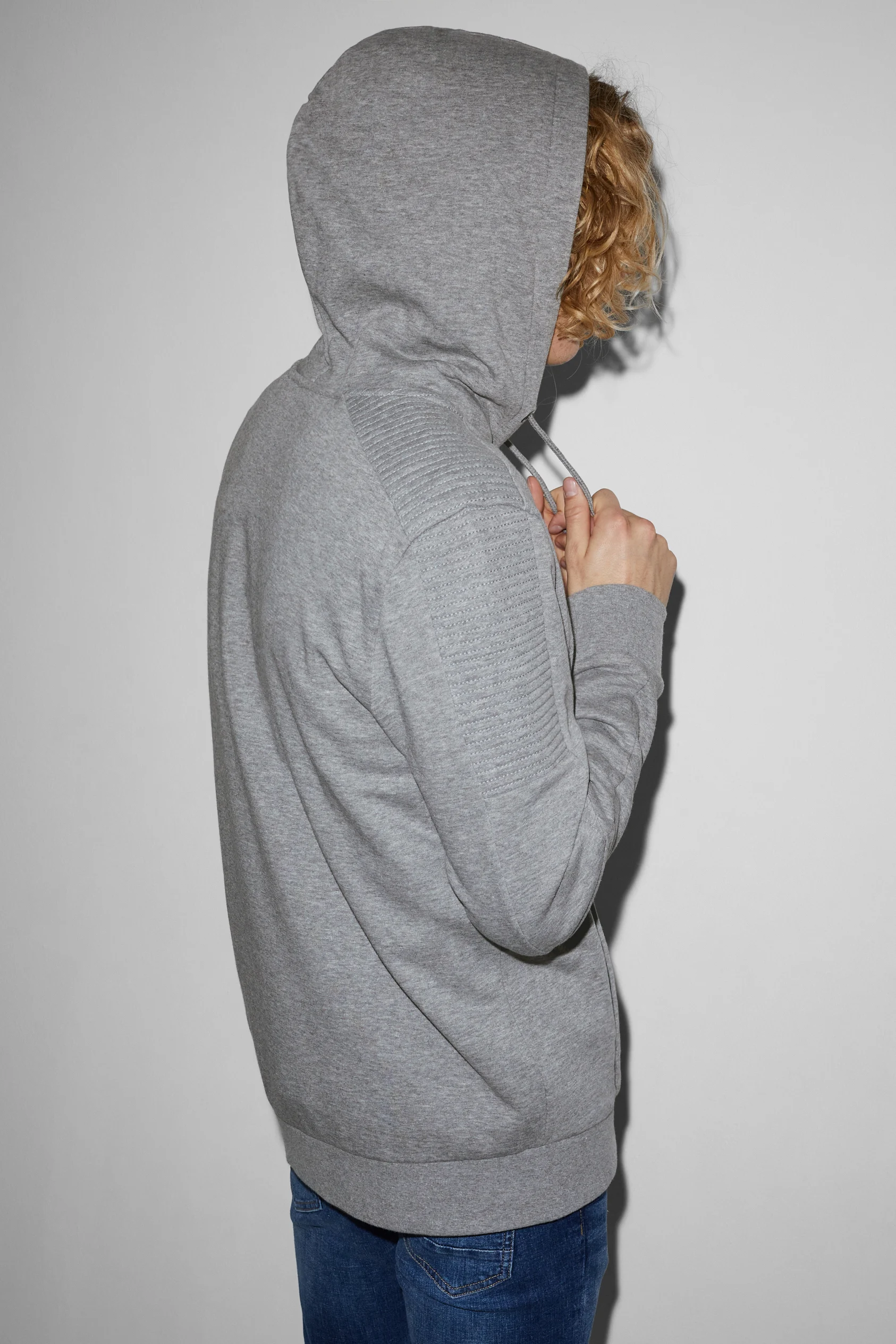 Zip-through sweatshirt with hood