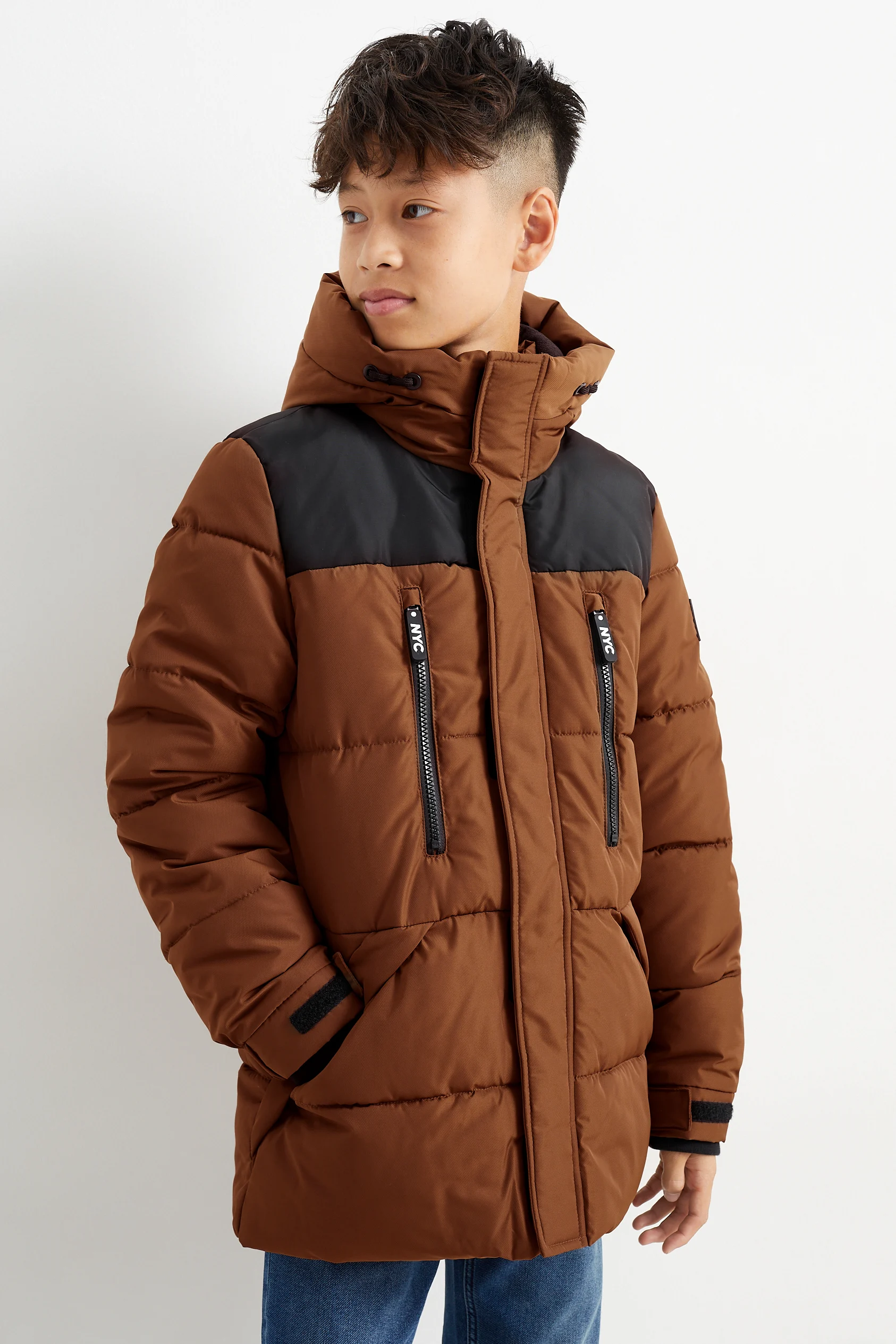 Quilted jacket with hood