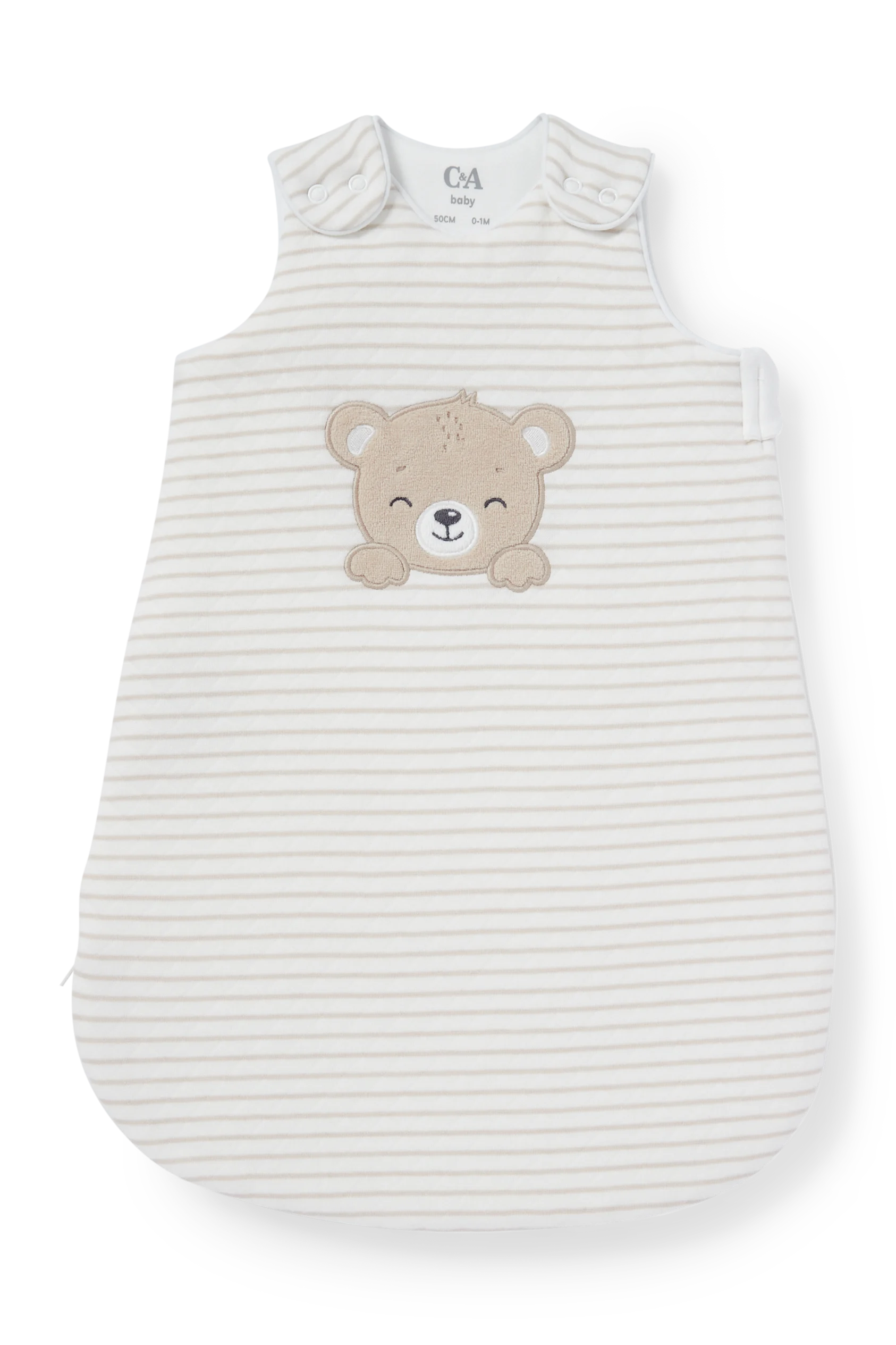 Teddy bear - baby sleeping bag - 0-6 months - striped