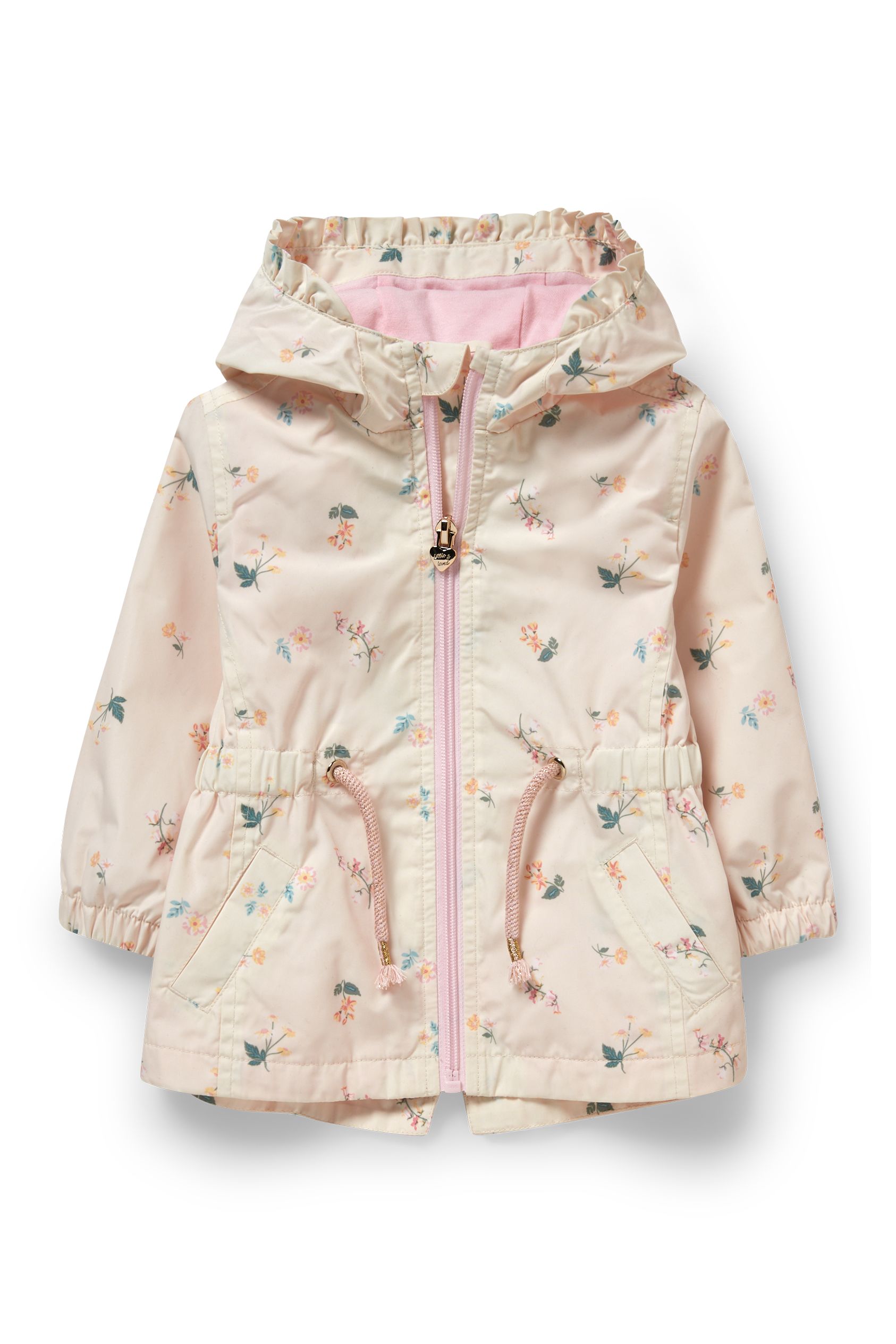 Baby jacket with hood - floral