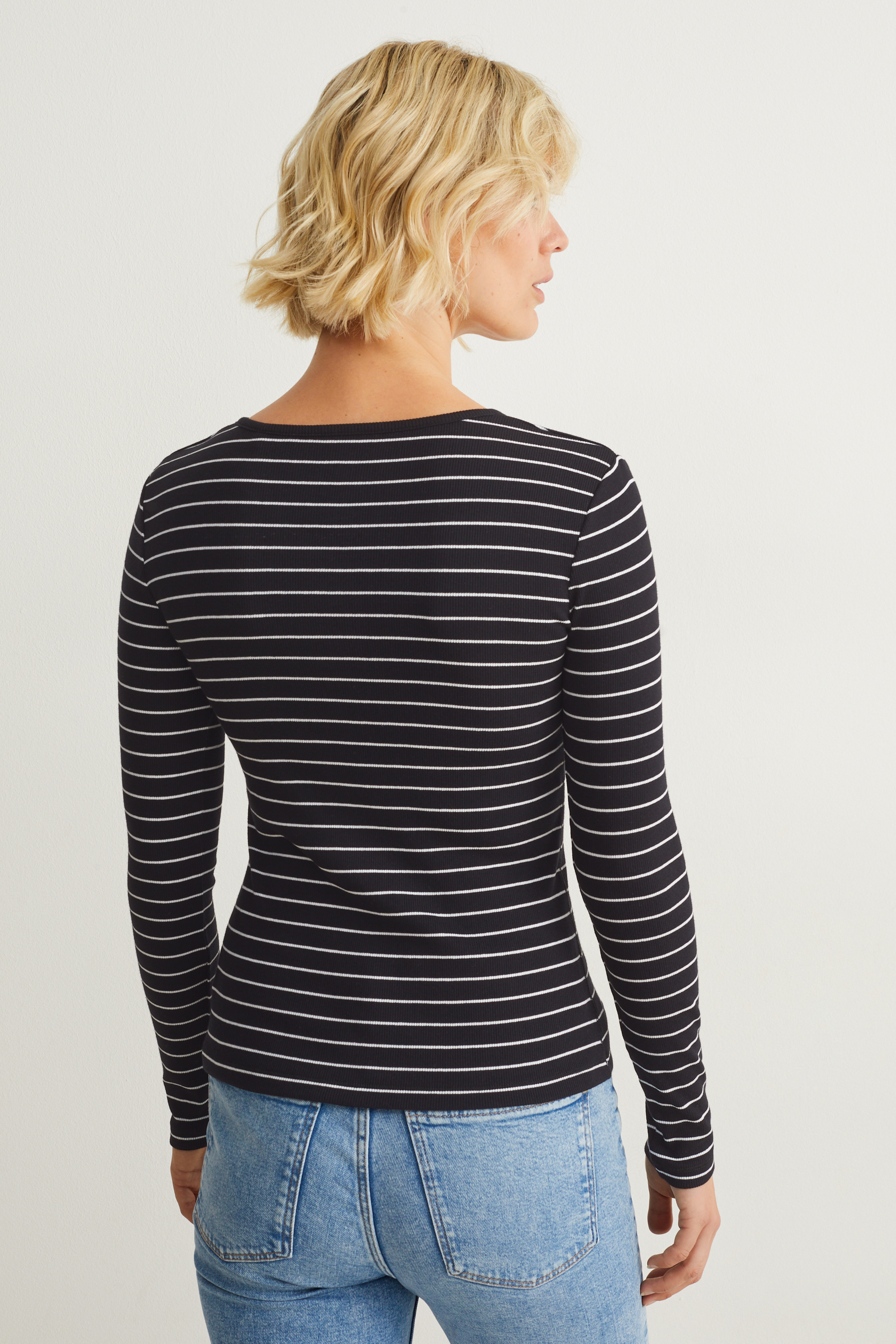 Basic long sleeve top - striped