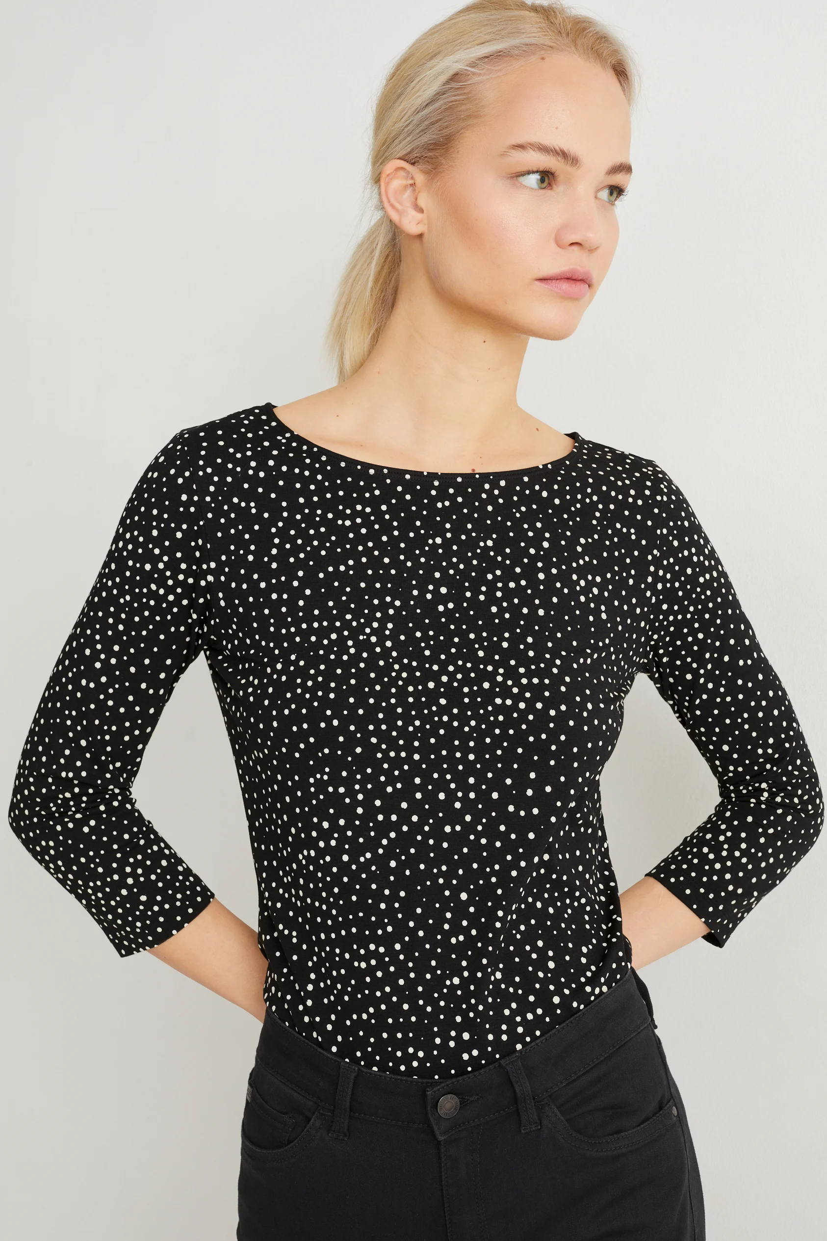 Long sleeve top - polka dot