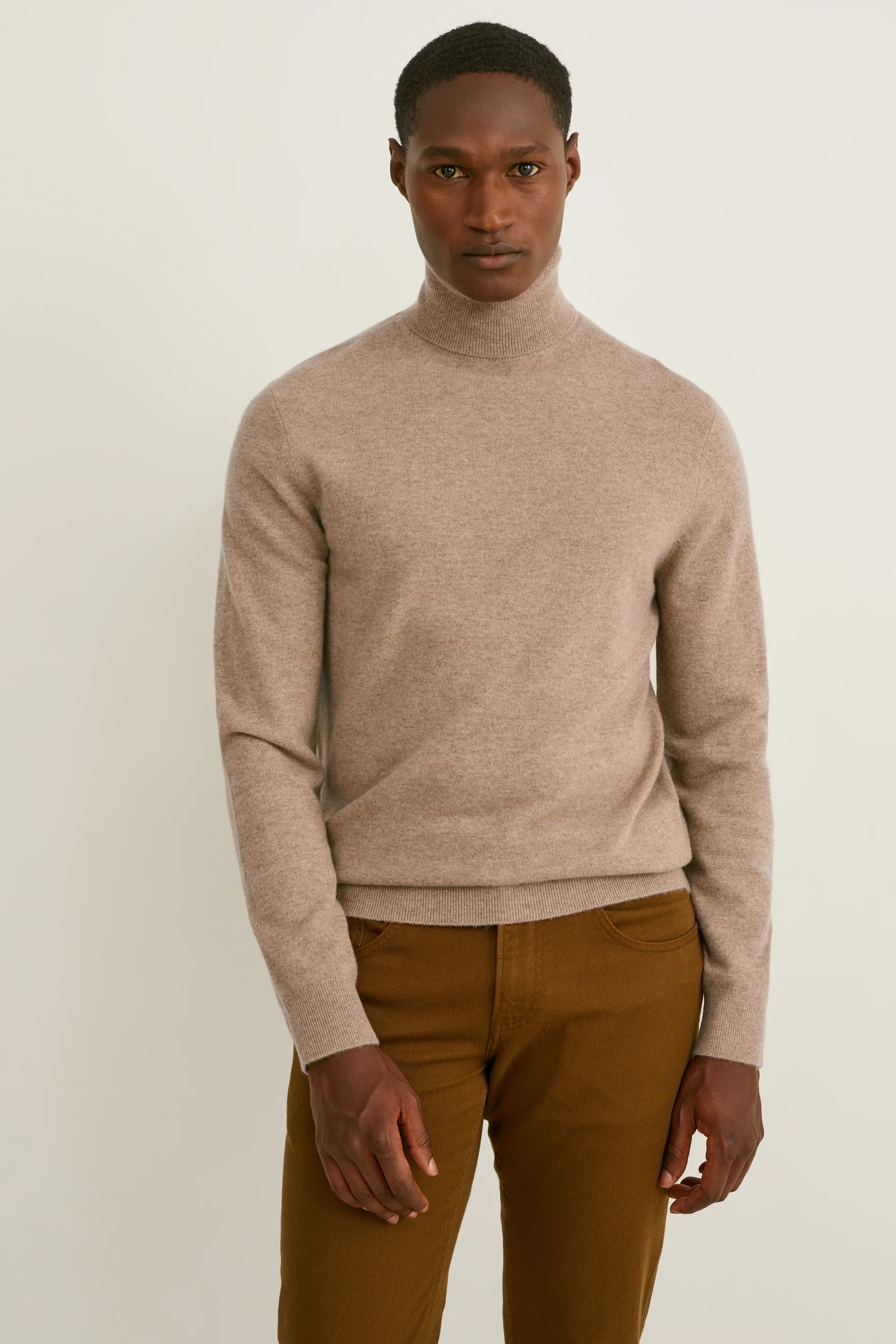 Cashmere polo neck jumper