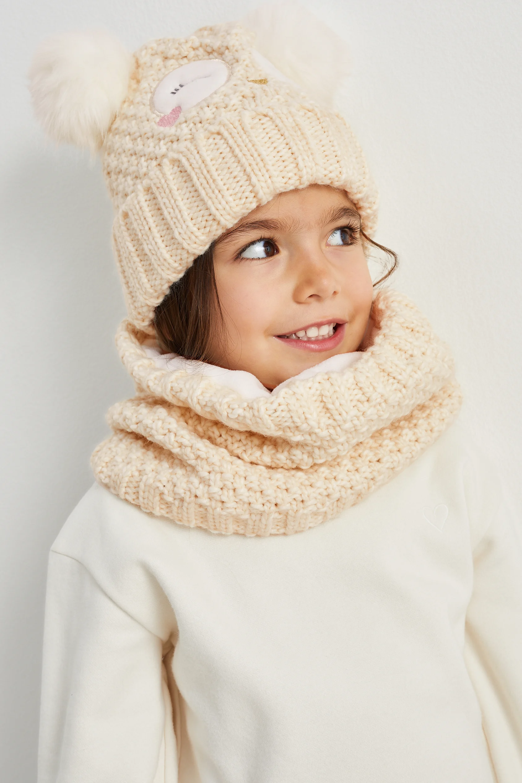 Owl - set - knitted hat and snood - 2 piece
