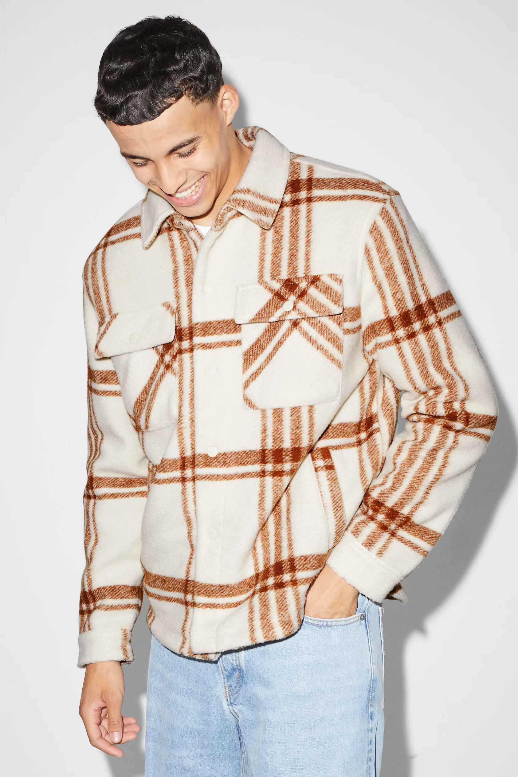 Shirt jacket - check