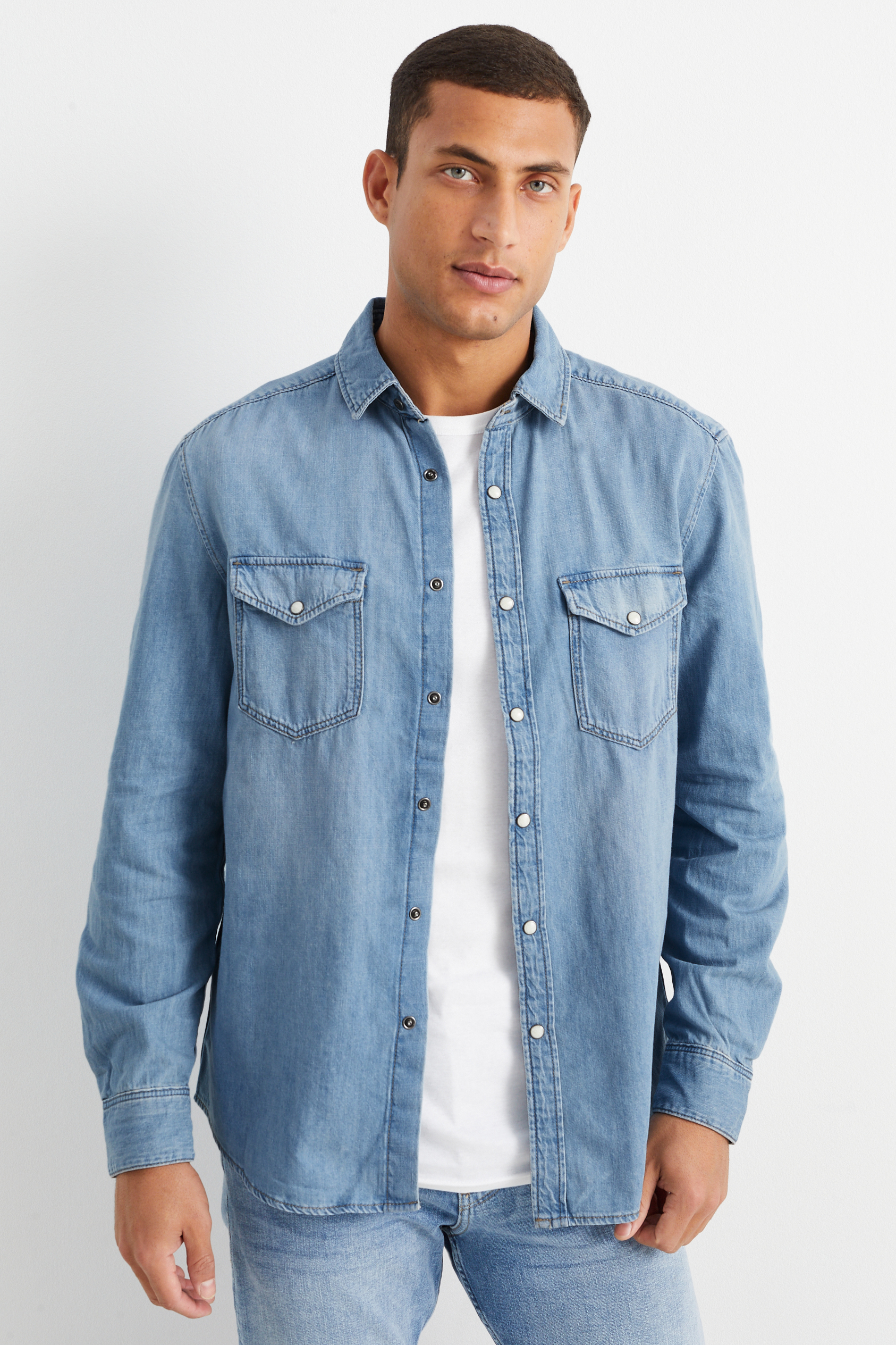 Denim shirt - regular fit - kent collar