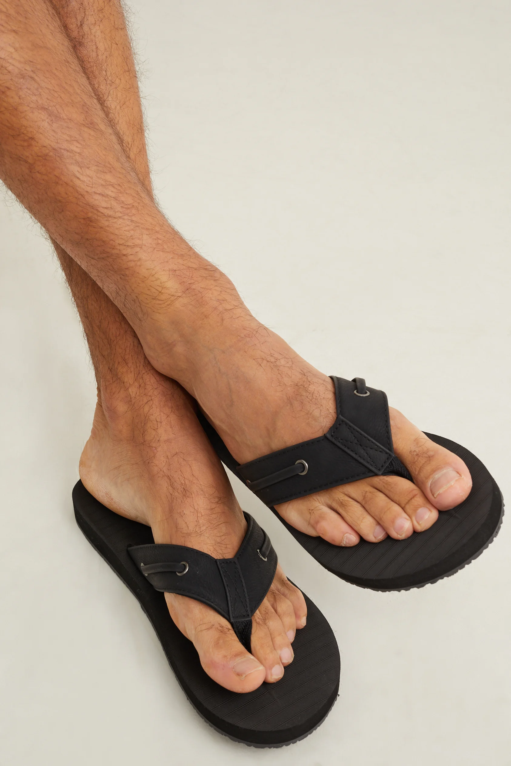 Thong sandals - faux leather