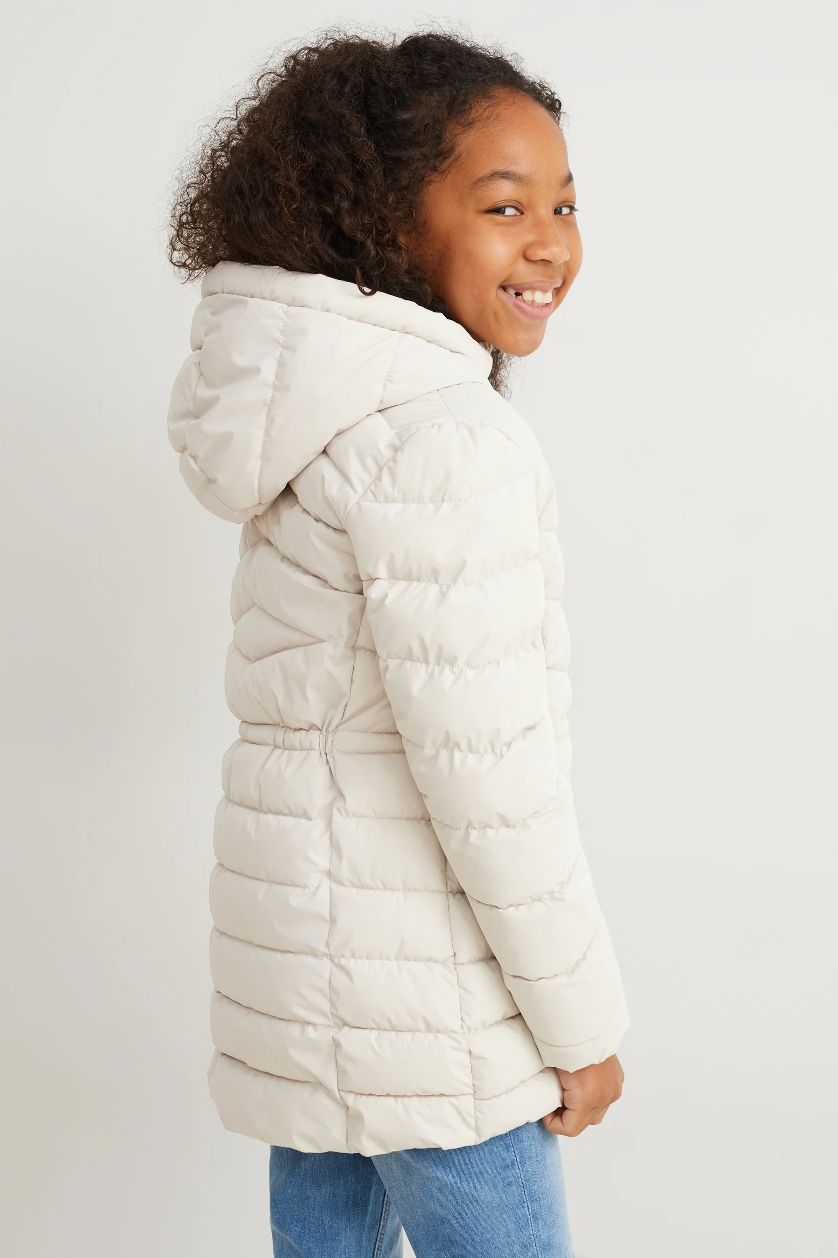 Quilted jacket with hood