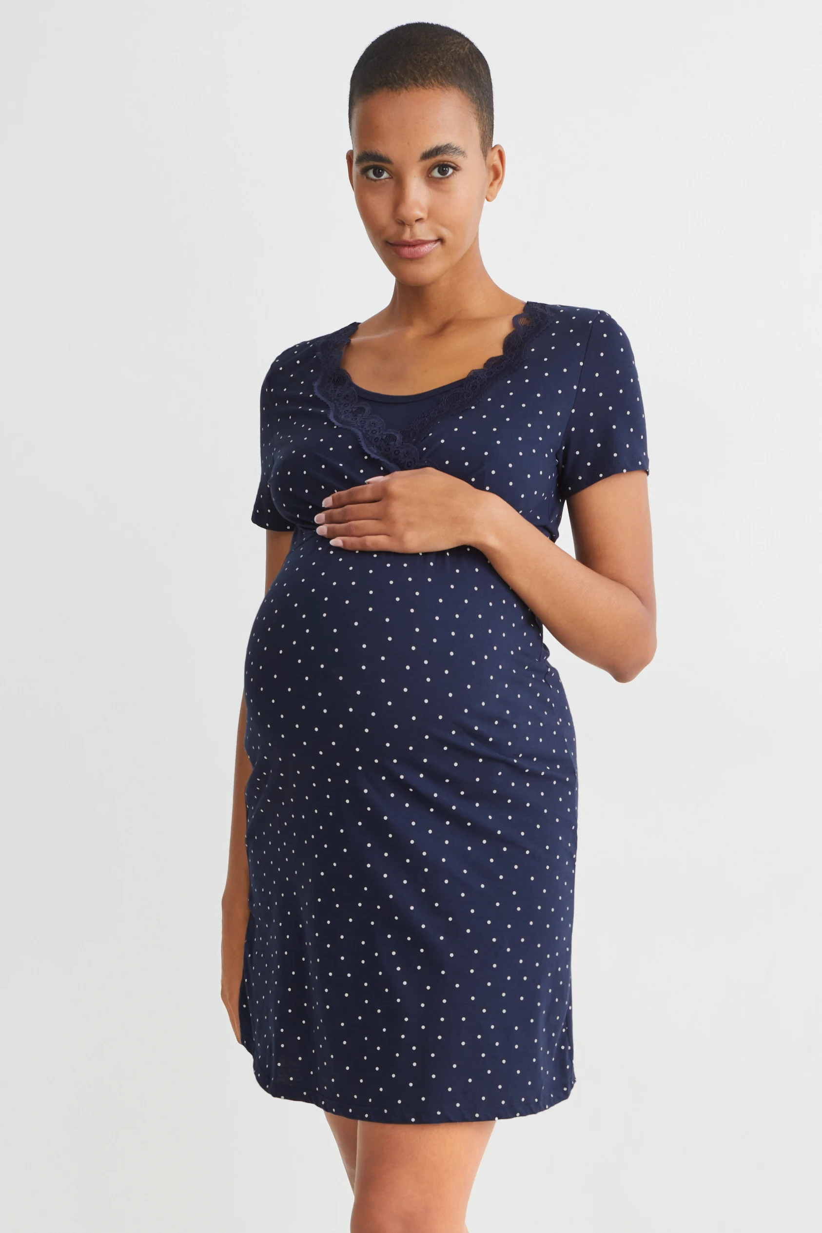 Set - nursing nightshirt and dressing gown - 2 piece