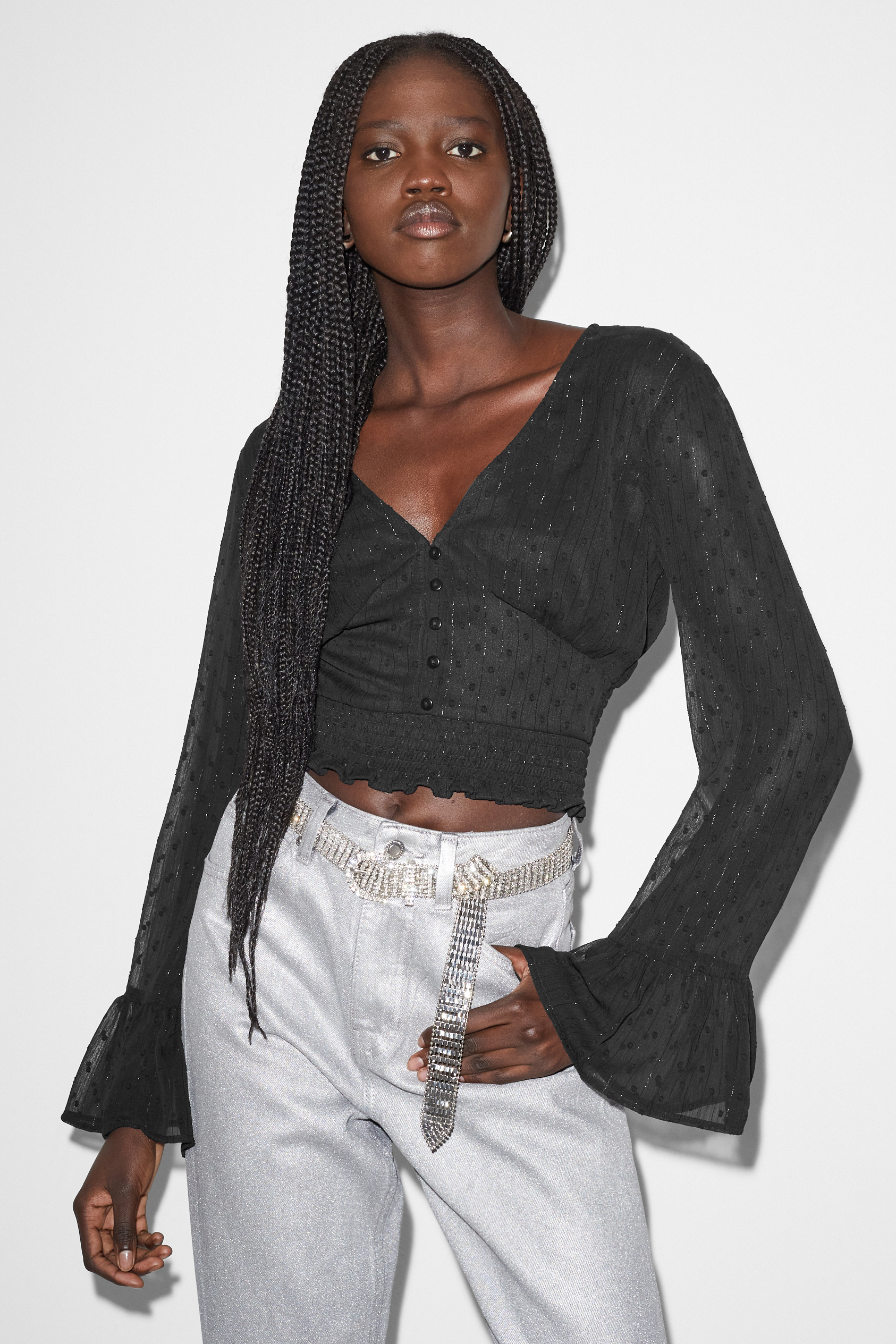 CLOCKHOUSE - cropped blouse