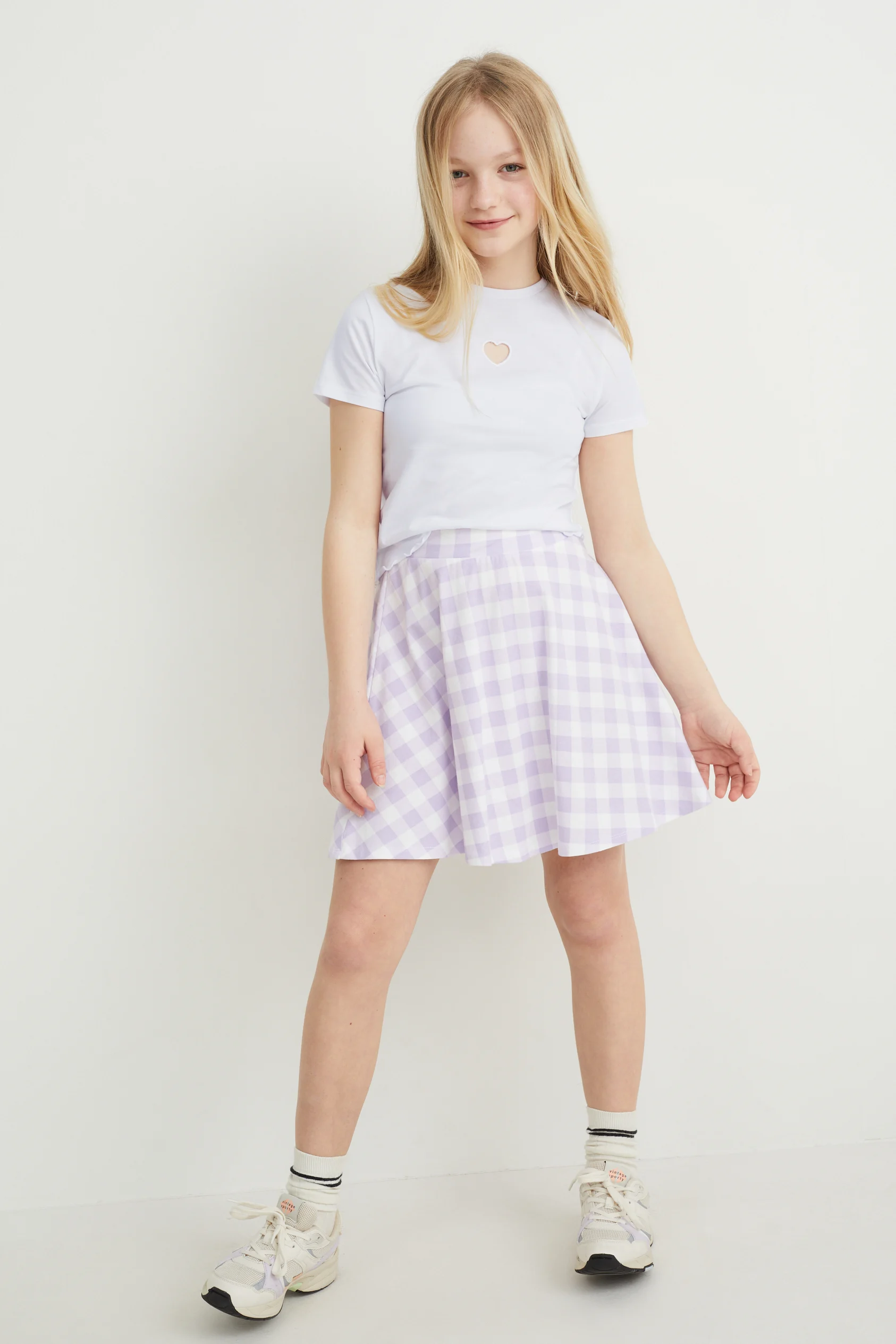 Set - short sleeve T-shirt and skirt - 2 piece