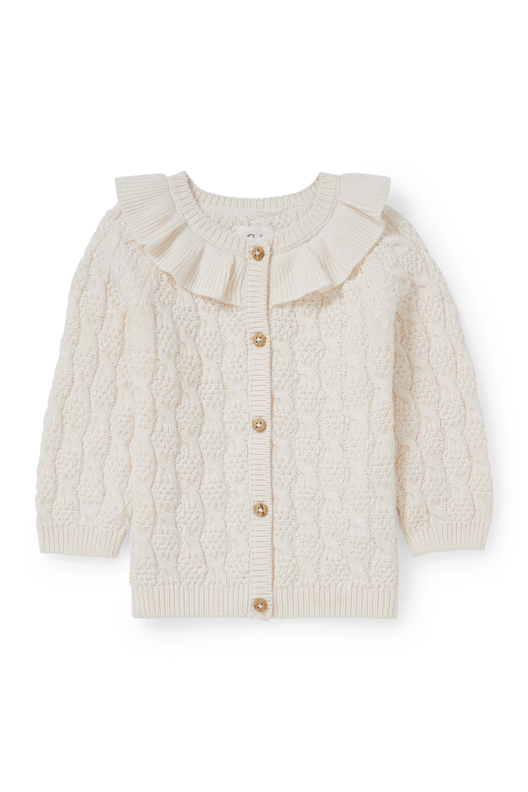 Baby cardigan - cable knit pattern