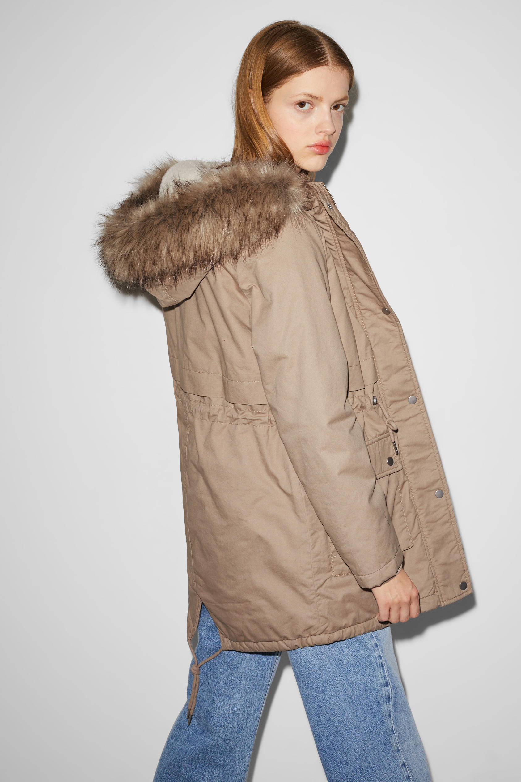 CLOCKHOUSE - parka with hood and faux fur trim - winter