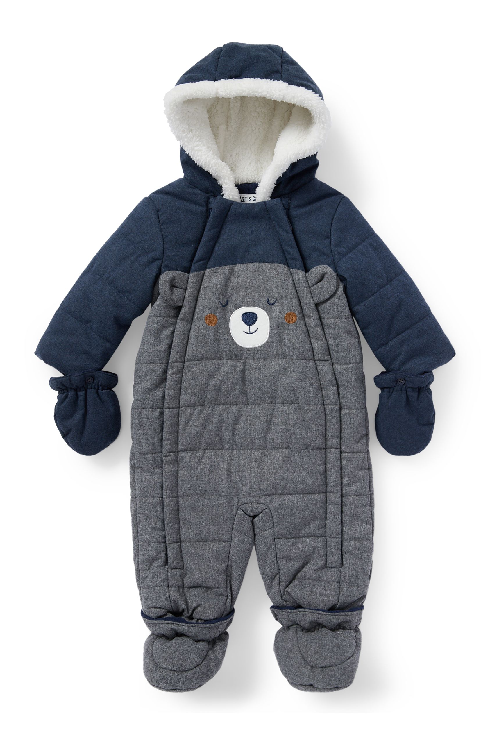 Baby snowsuit with hood