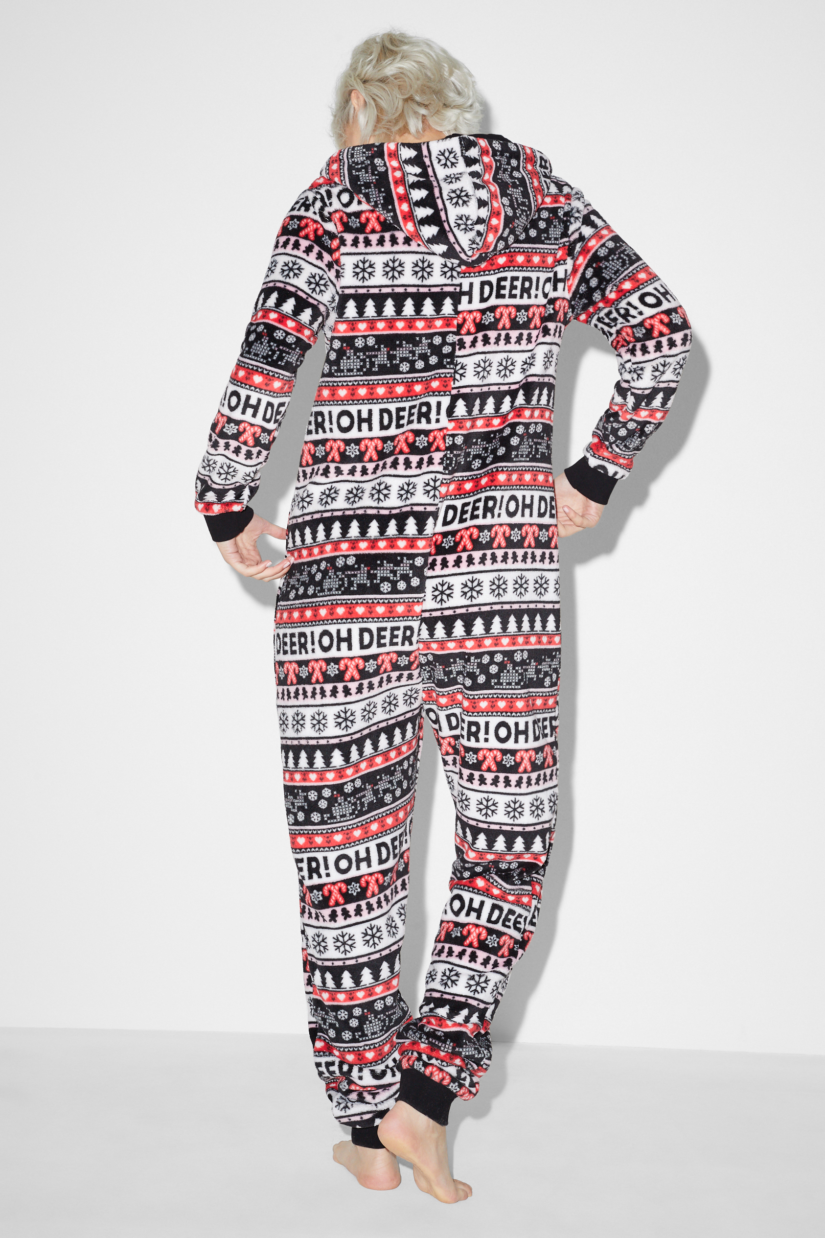 CLOCKHOUSE - Christmas fleece onesie with hood