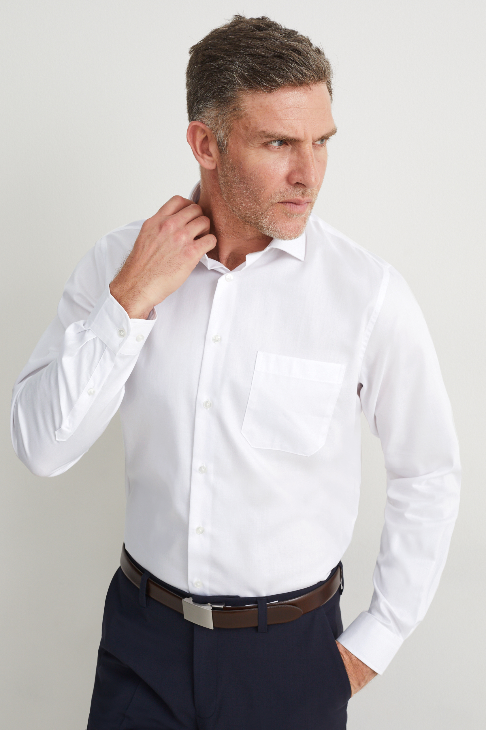 Business shirt - regular fit - cutaway collar - easy-iron