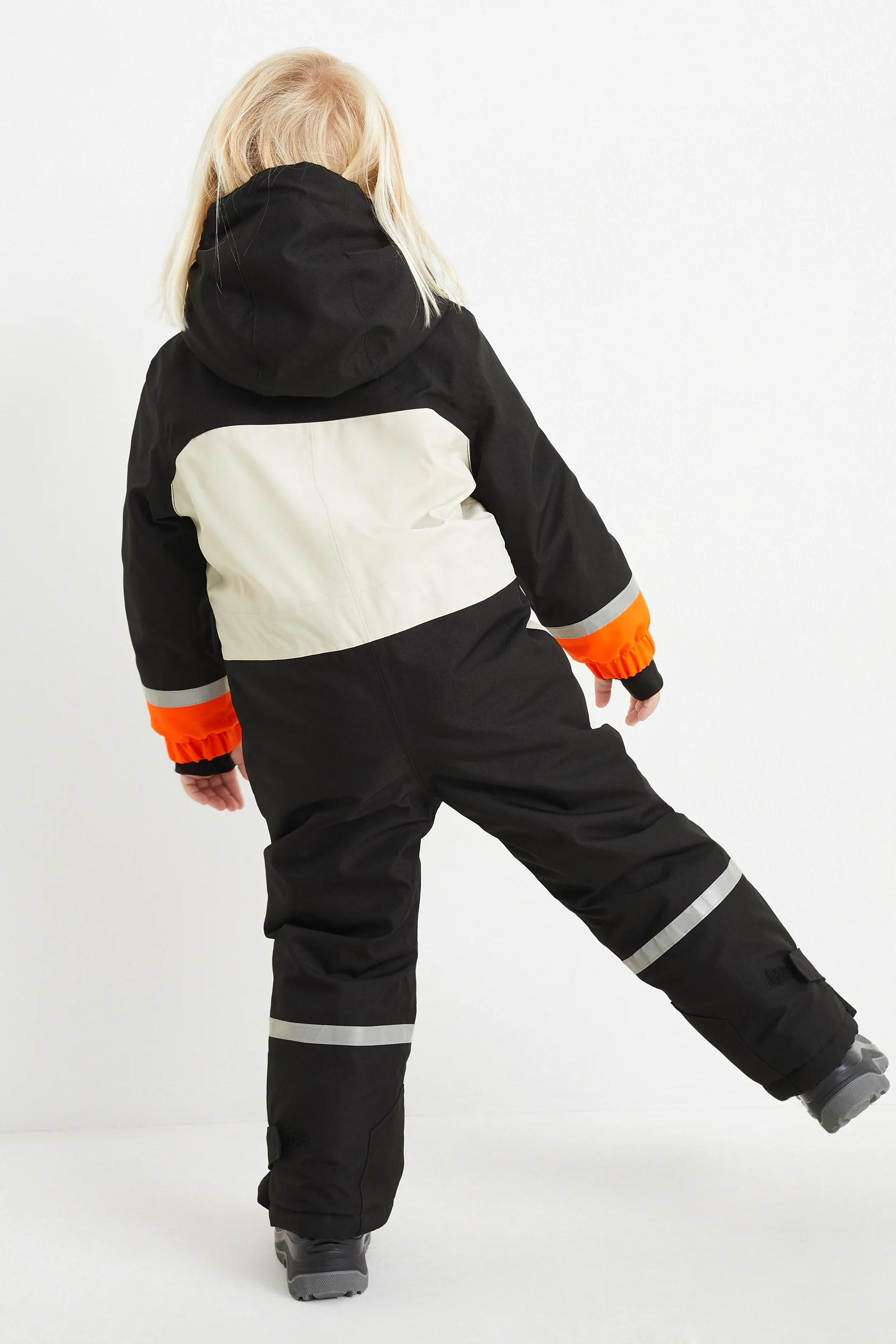 Ski suit with hood