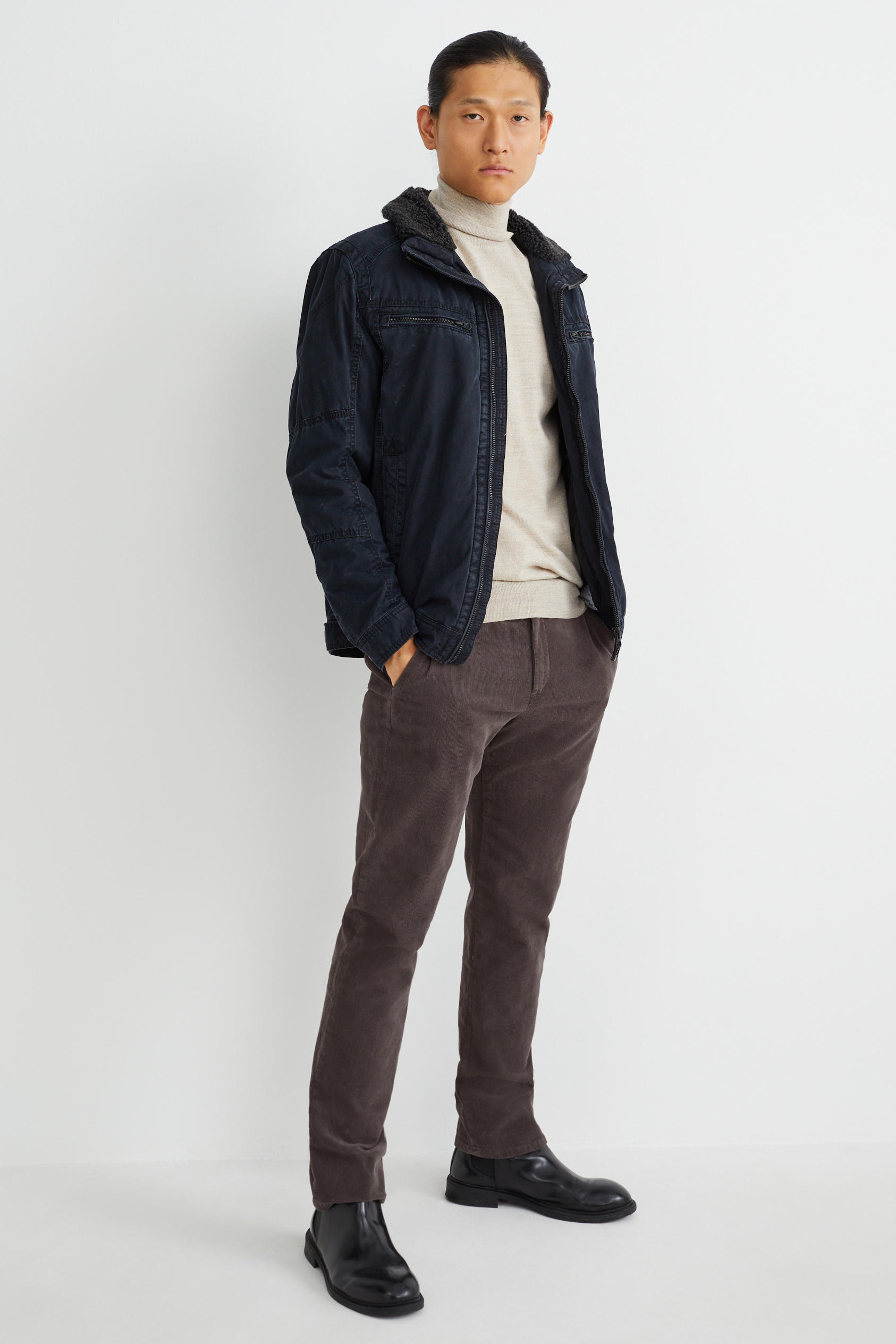 Corduroy chinos - regular fit - stretch LYCRA?