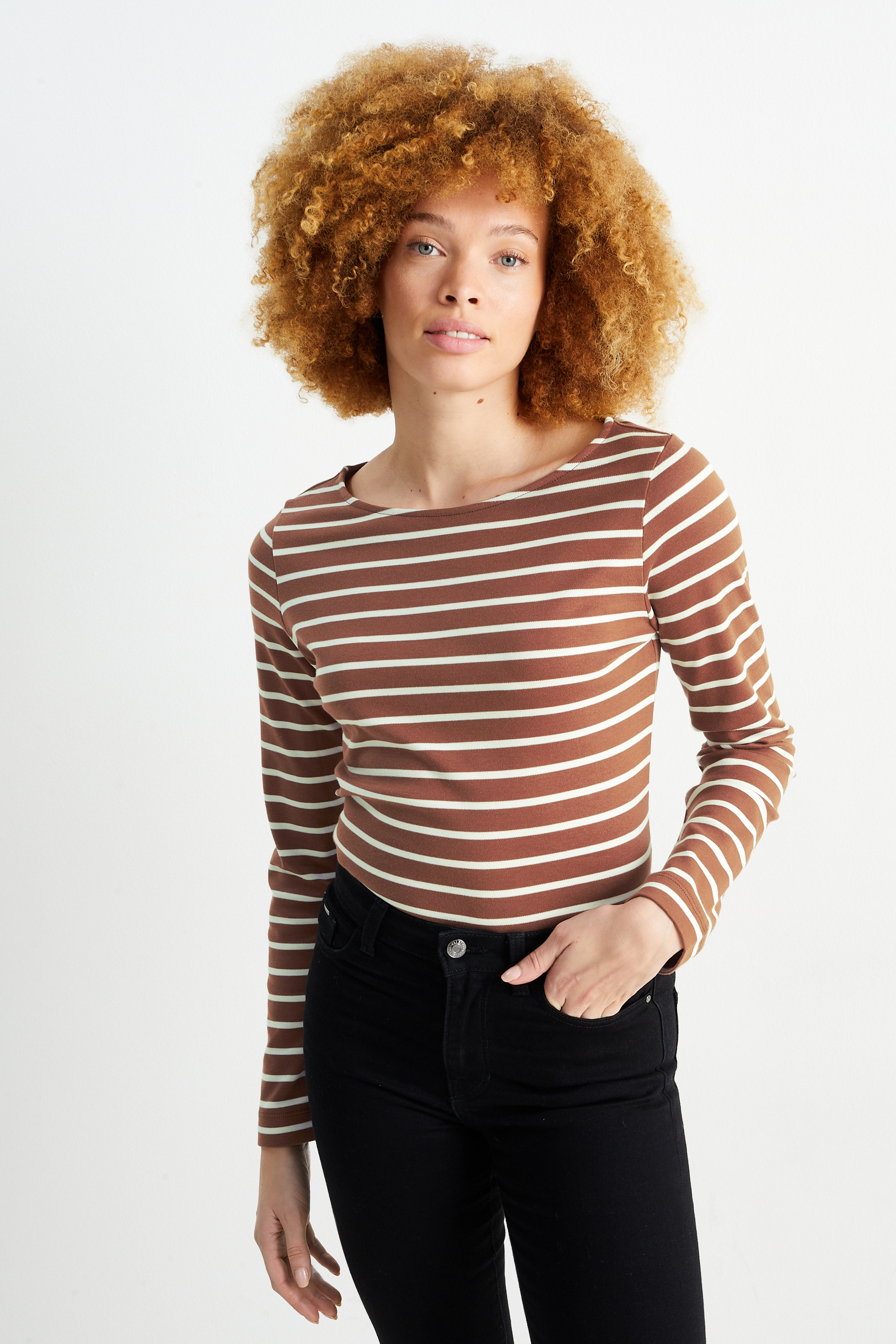 Basic long sleeve top - striped