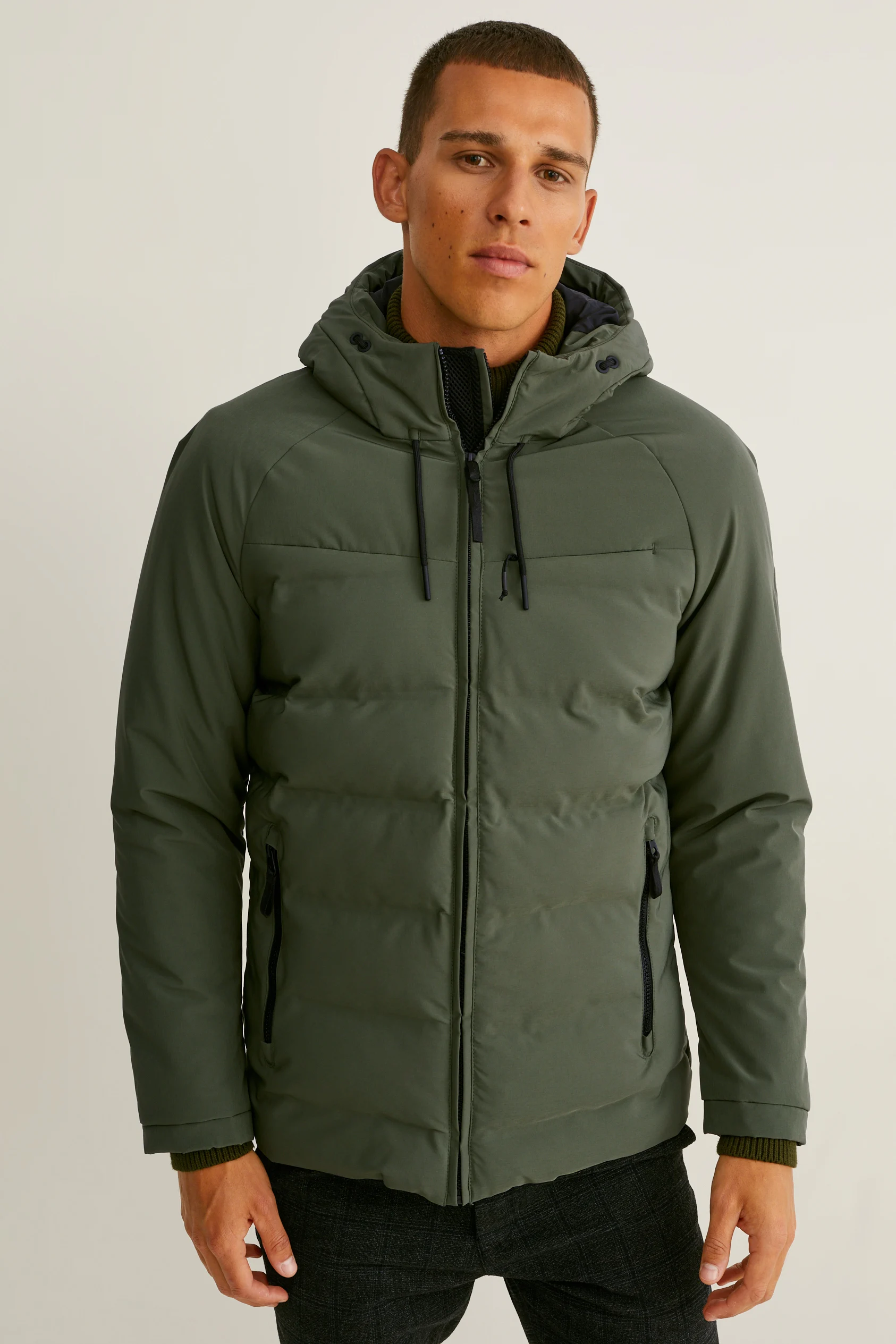Quilted jacket with hood
