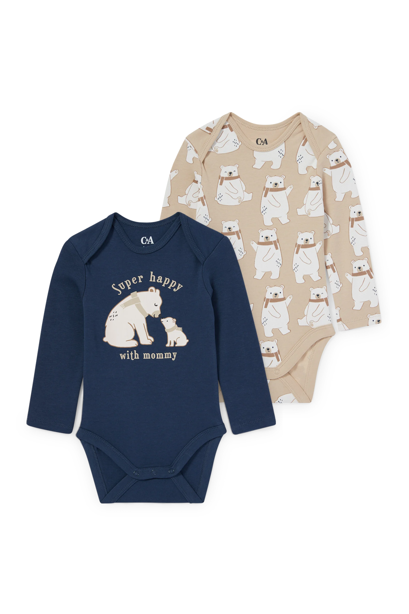 Multipack of 2 - polar bear - baby bodysuit