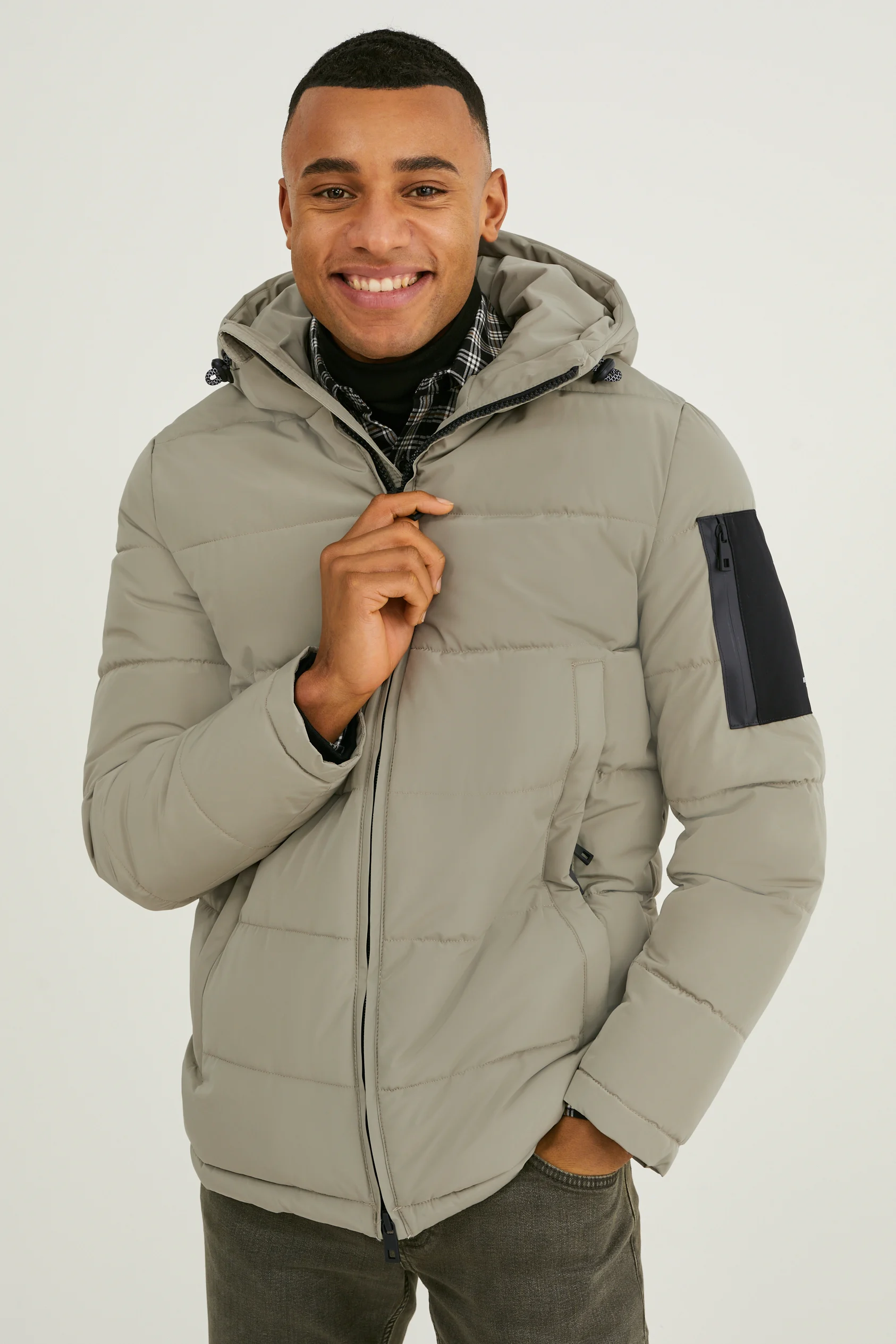 Quilted jacket with hood