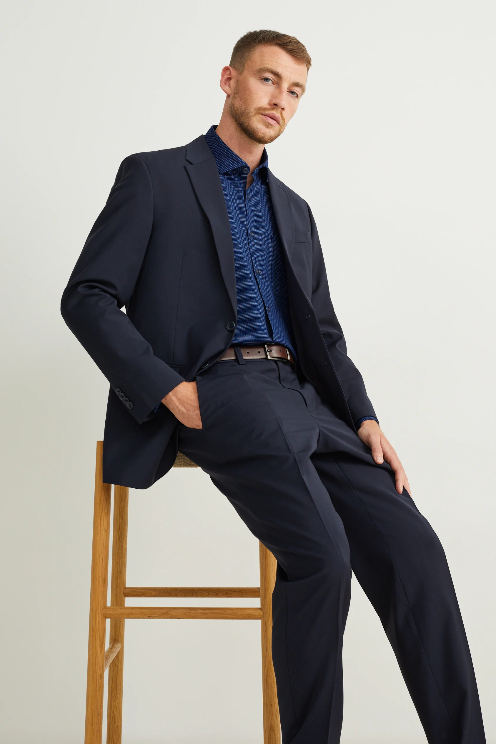 Shirt - regular fit - cutaway collar - easy-iron