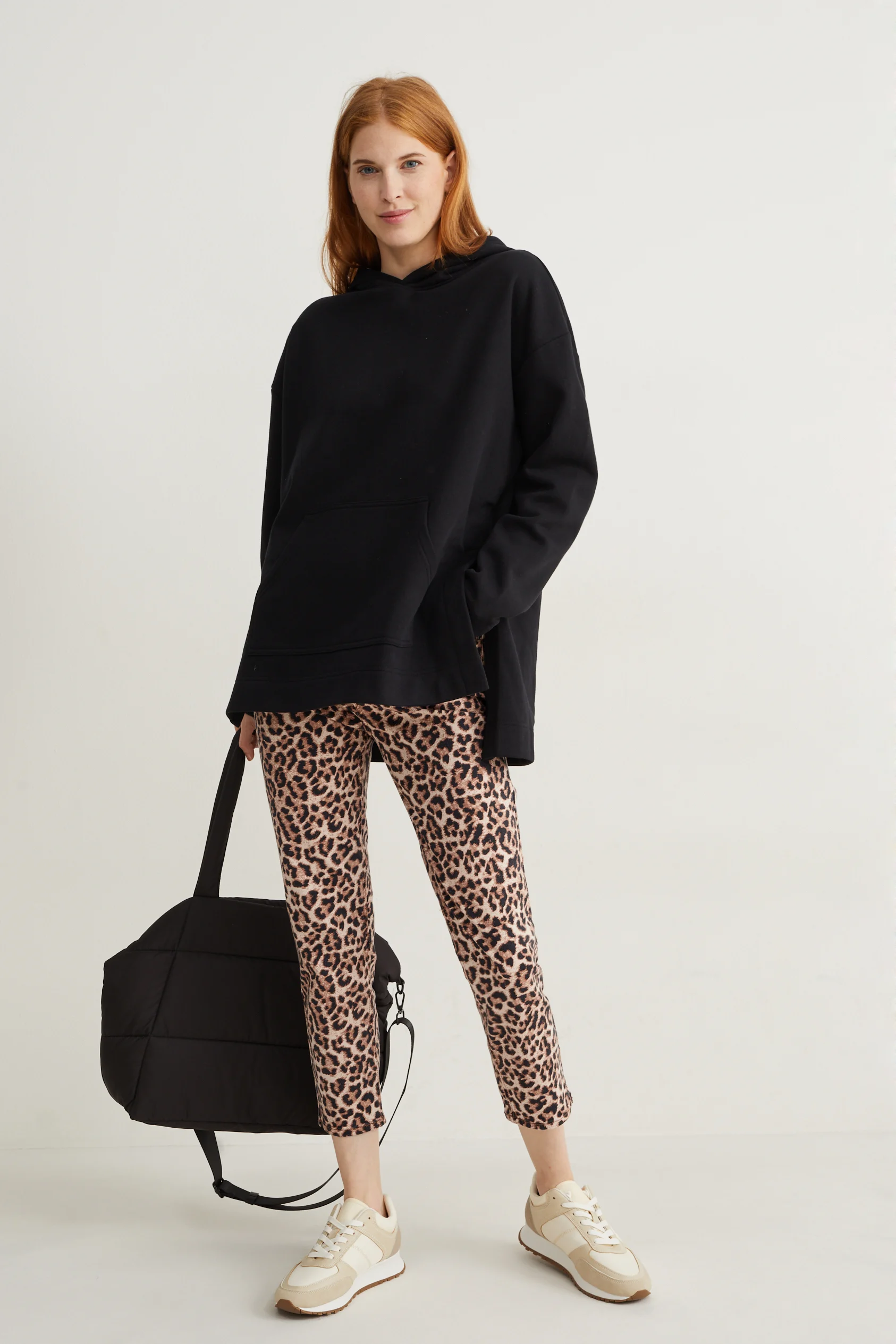 Trousers - high waist - slim fit - patterned