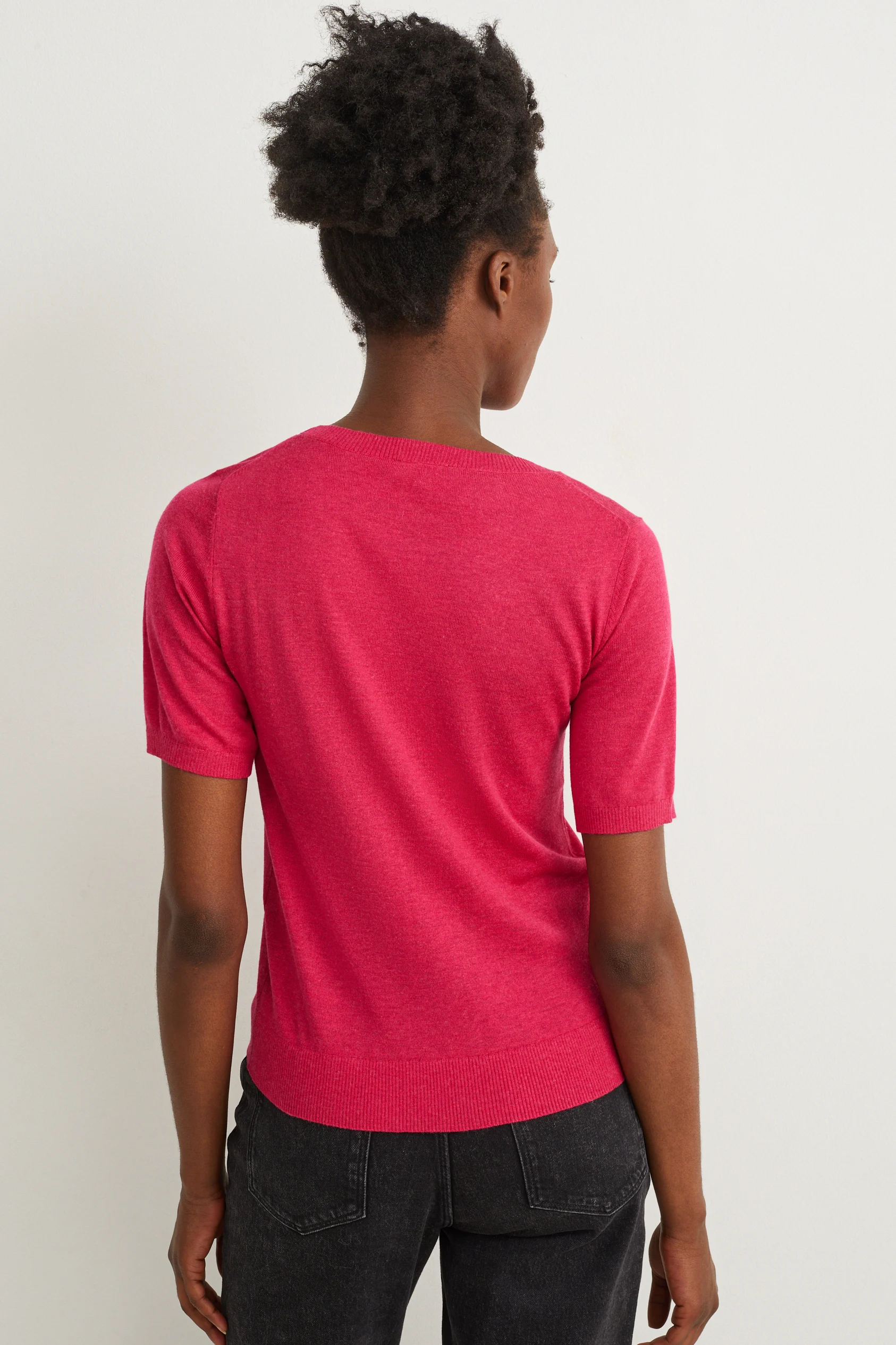 Knitted jumper - short sleeve