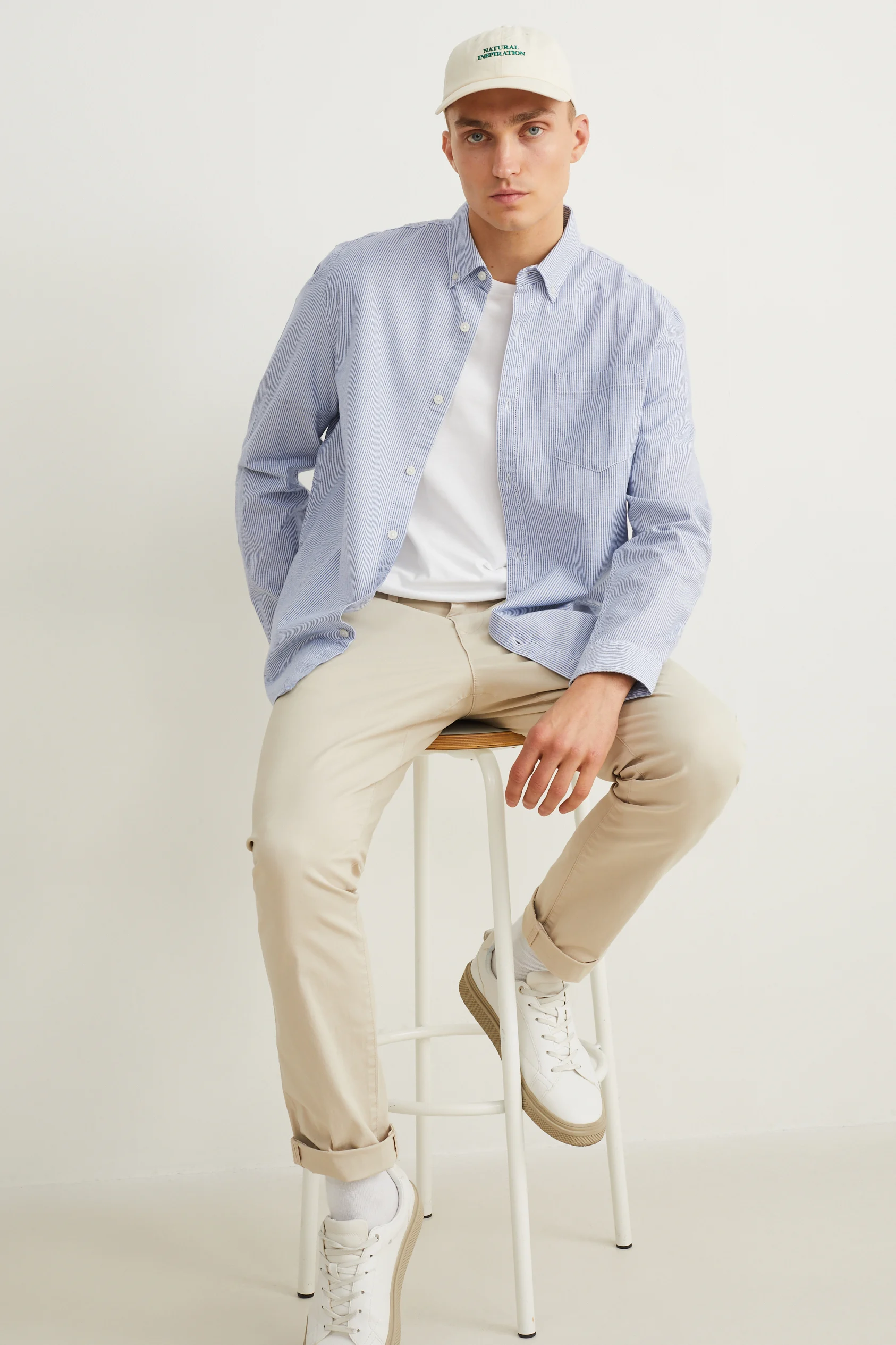 Oxford shirt - slim fit - button-down collar - striped