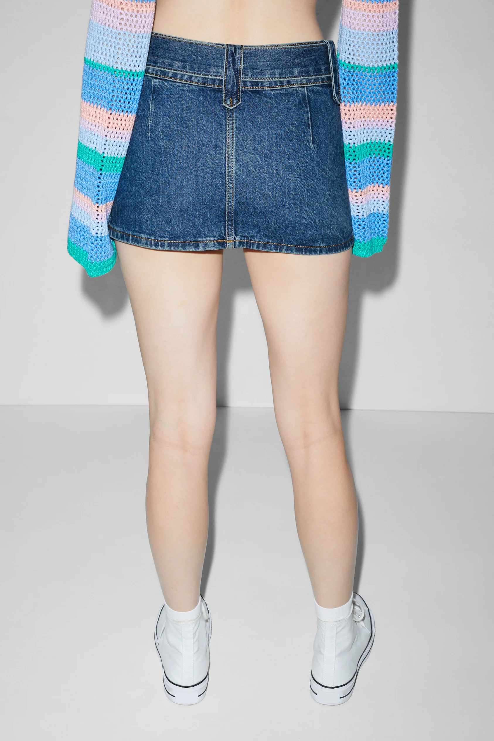 CLOCKHOUSE - denim skirt with belt