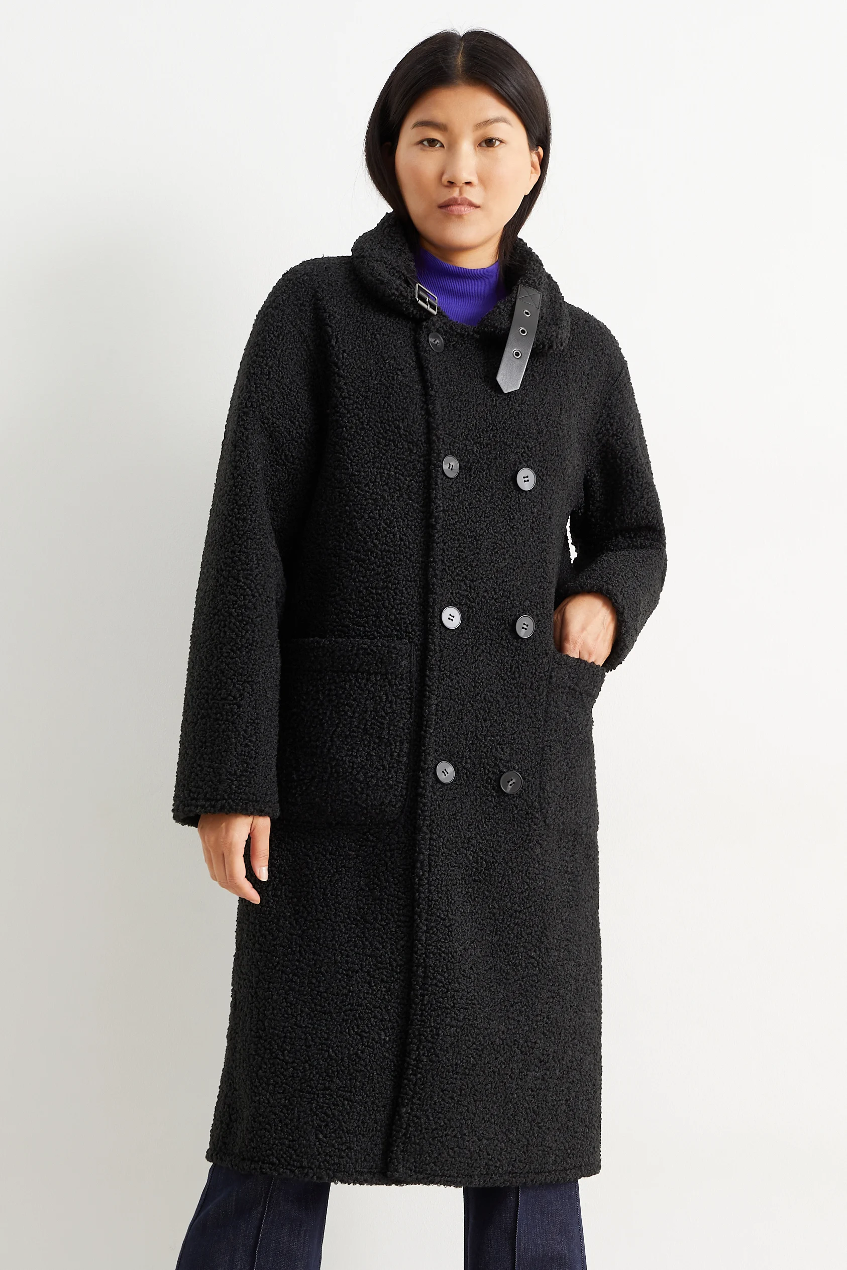 Reversible coat - faux leather