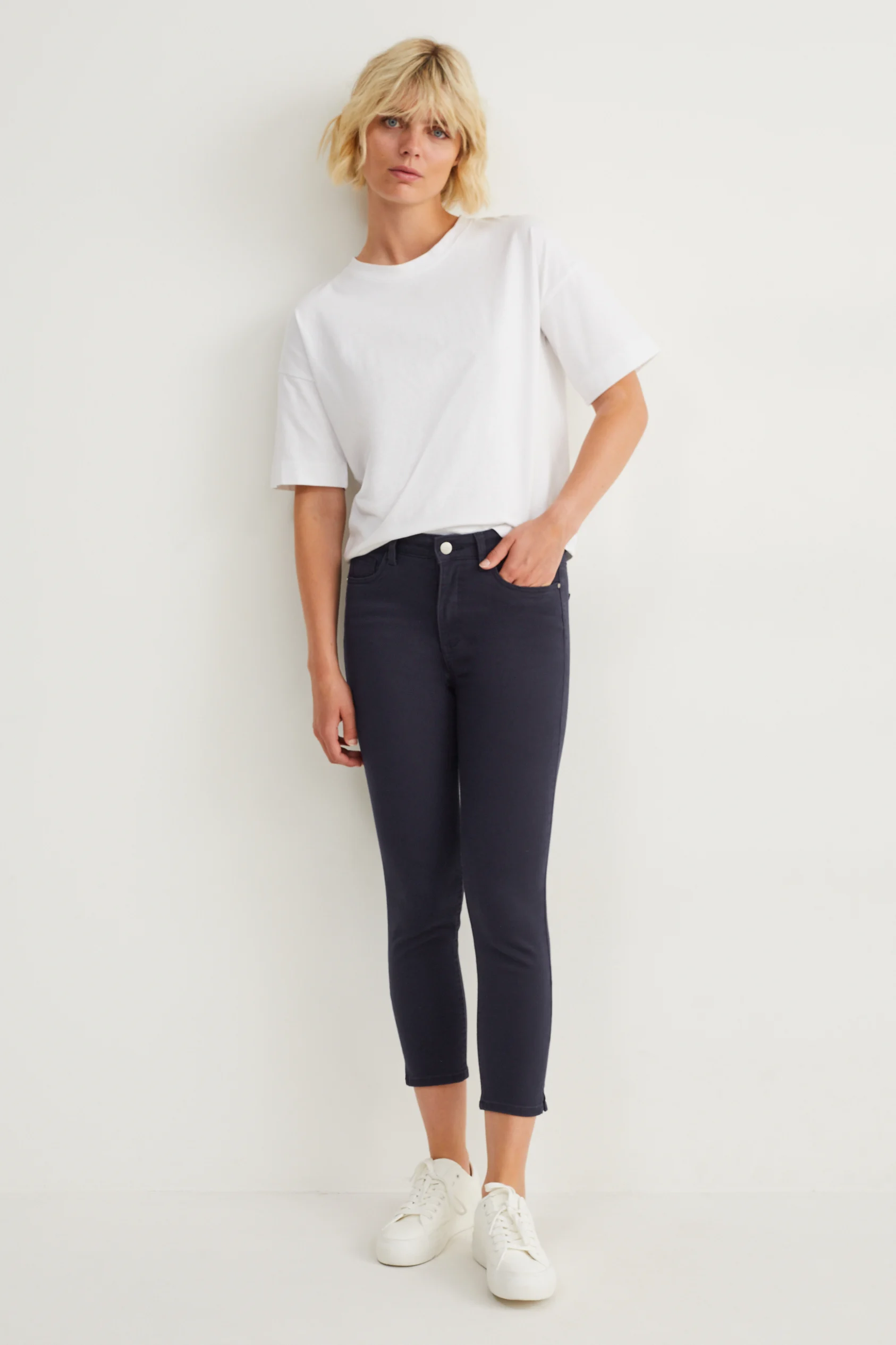 Cloth trousers - high waist - slim fit - LYCRA?