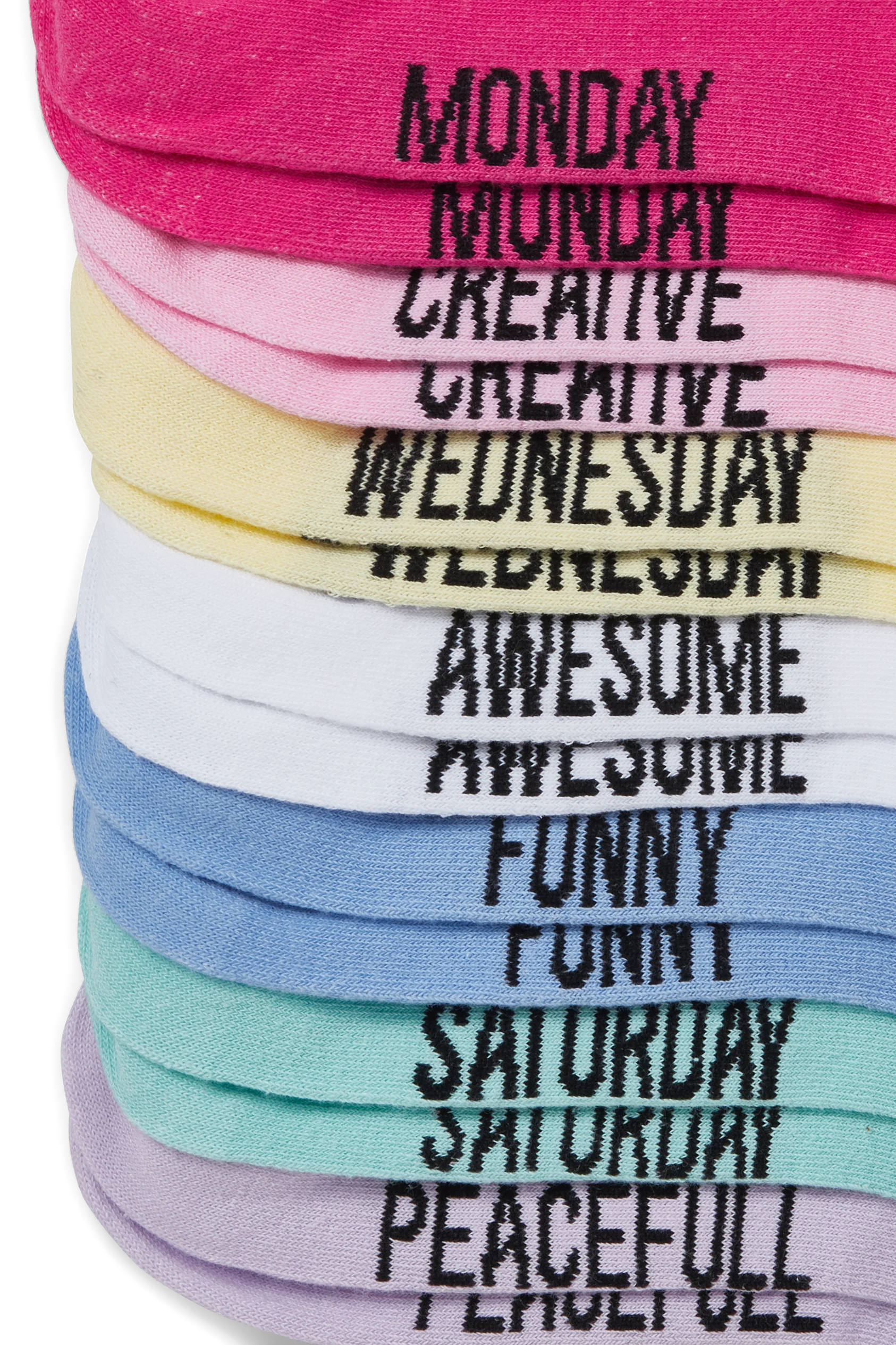 Multipack of 7 - lettering - socks with motif